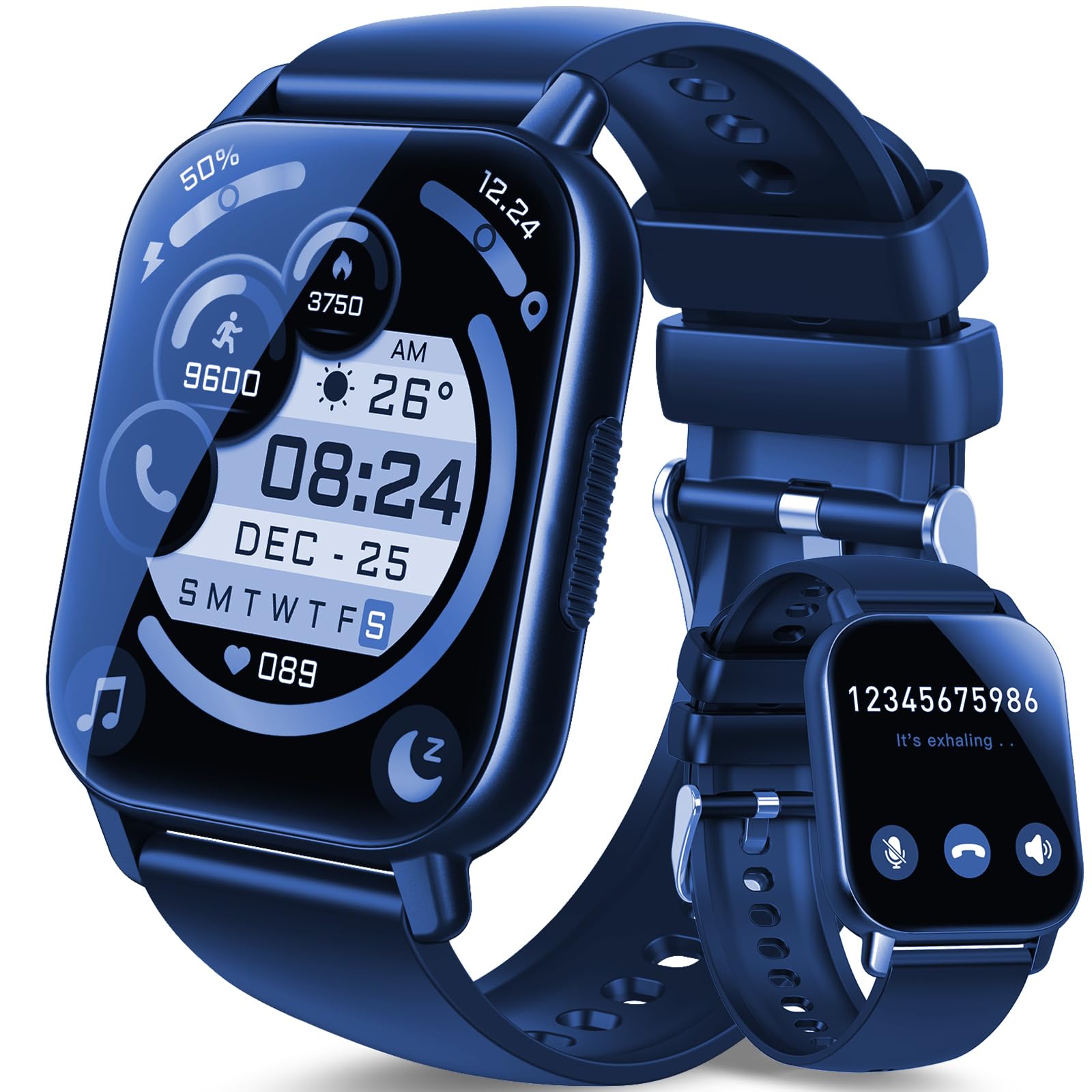 Smart Watch (Answer/Make Calls), 1.85'' Smartwatch For Men Women Ip68 Waterproof, 100+ Sport Modes, Fitness Activity Tracker Hea