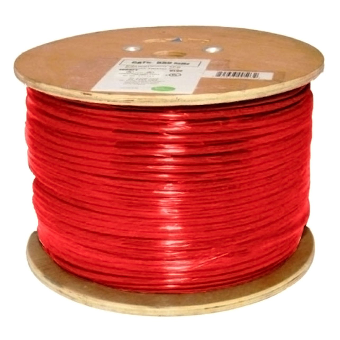 Vertical Cable Cat6, 550 MHz, Shielded, 23AWG, Solid Bare Copper, 1000ft, Bulk Ethernet Cable, Red