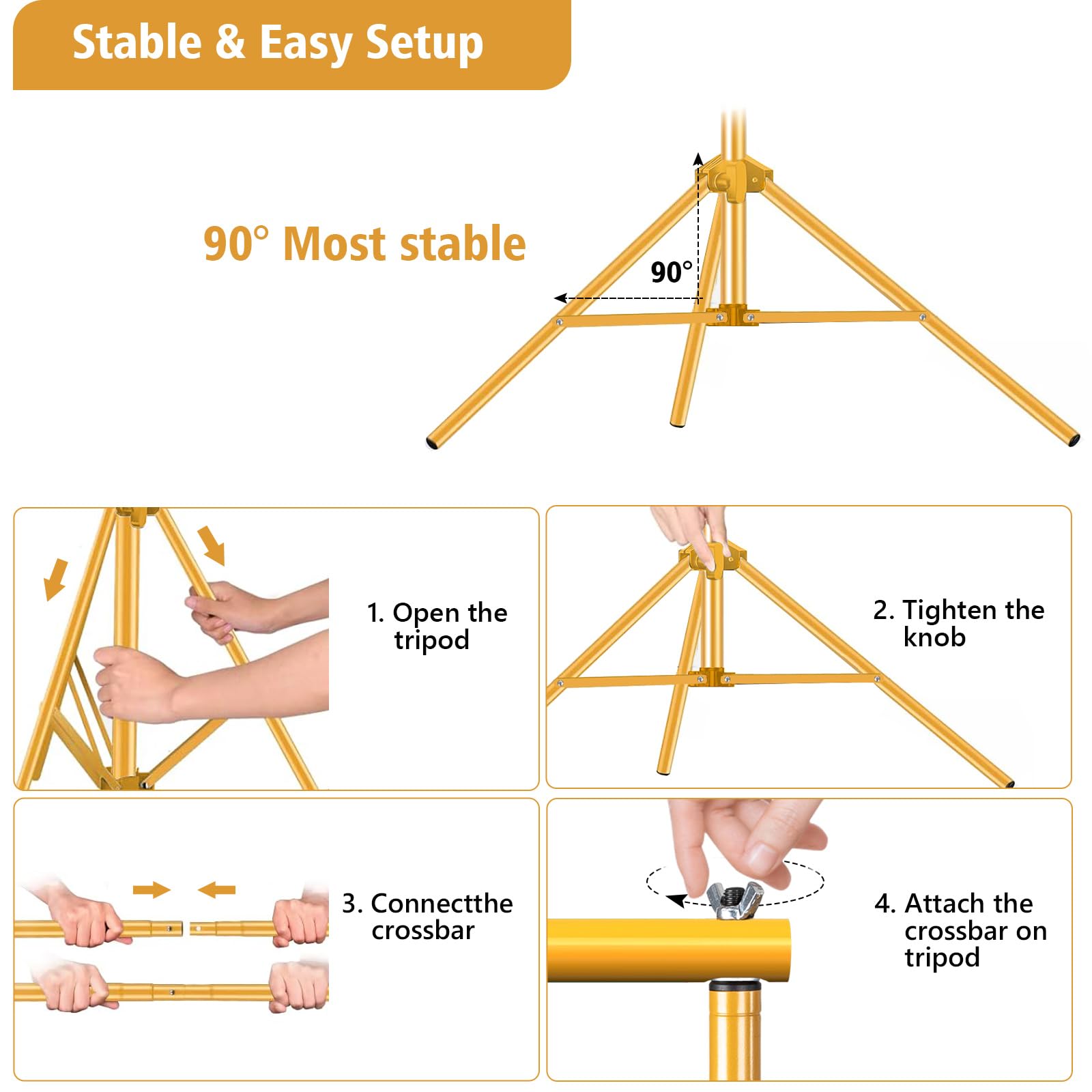 Hyj Inc 10Ft X 7Ft   Gold Adjustable Photography Backdrop Support System Photo Video Studio Background Stand Kit With Carry Bag