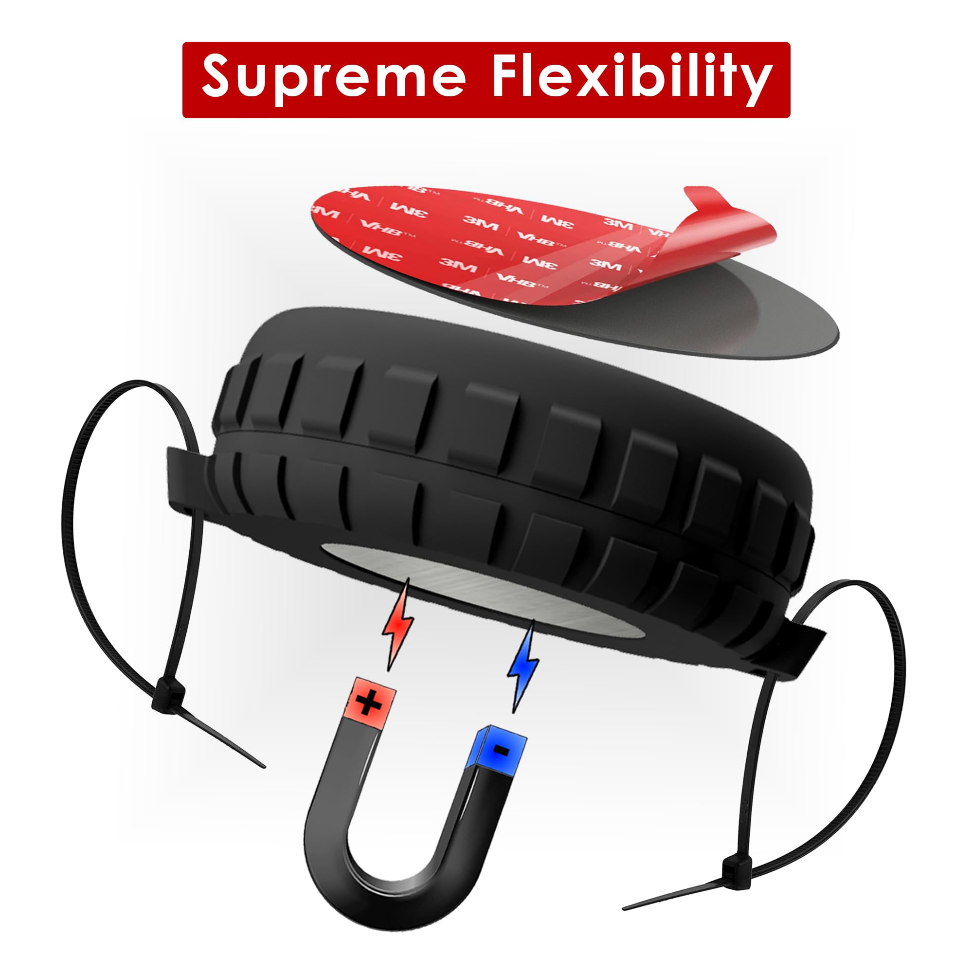 Ultra Strong Case Compatible With Apple Airtag Waterproof, Vibration & Shock Proof, Secure Attach For Hidden Tracking Of Car, Bi