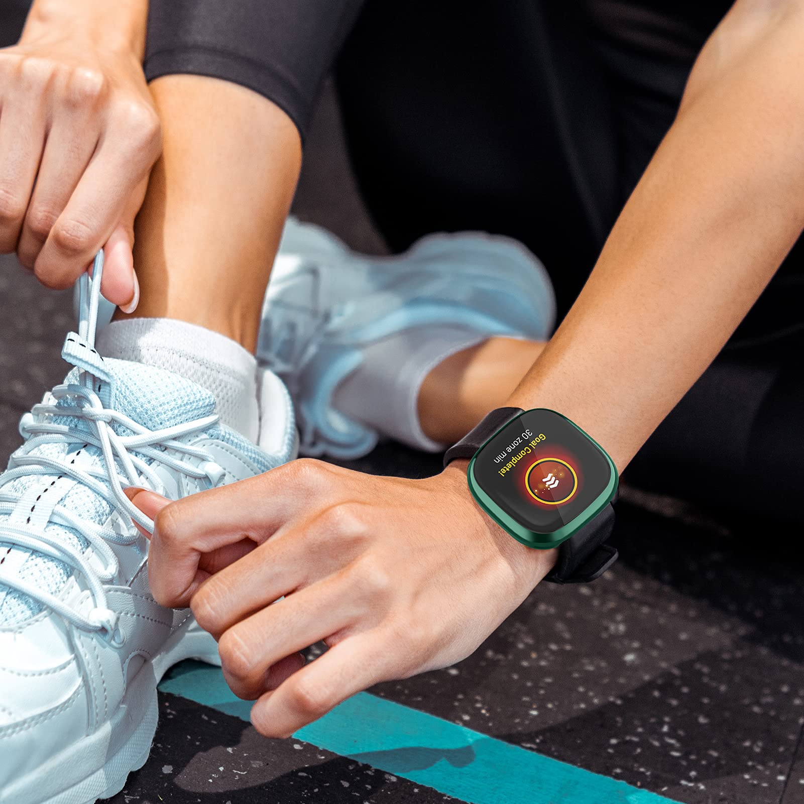 Ghijkl 8 Pack Case Compatible With Fitbit Versa 3 / Sense Screen Protector, Ultra Slim Tpu Plated Cover Anti Scratch Shockproof