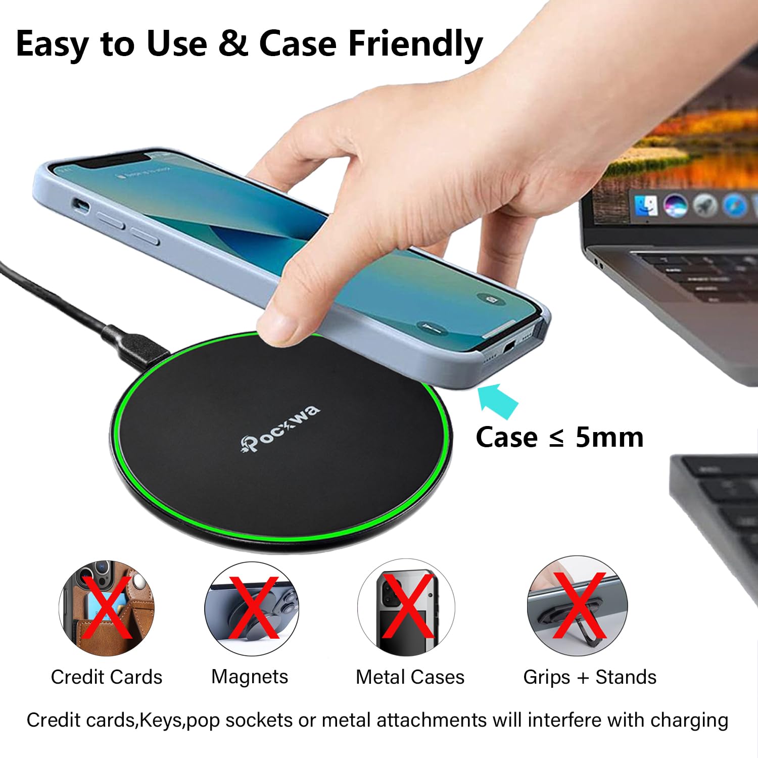 Wireless Charger For Samsung Galaxy S24 Ultra S24+ S23 S23+ S22 S22+ S21 Fe S21+ S20 5G S20+ S10 S9 S8 Note 20 10 9 8, Iphone 15