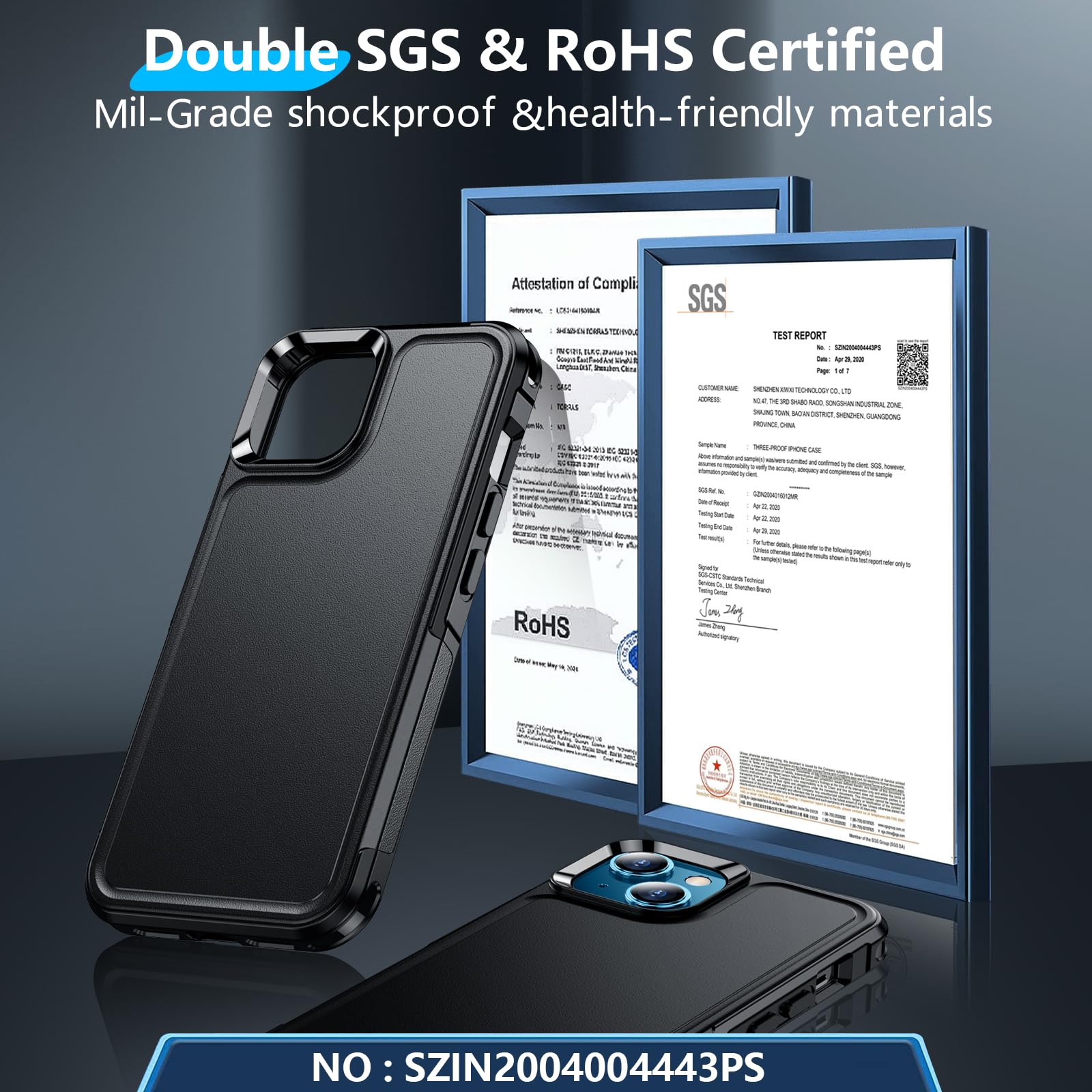 Temdan Designed For Iphone 13 Case,[2 Layer Structure][12 Ft Military Grade Drop Protection] Non Slip Heavy Duty Shockproof Prot