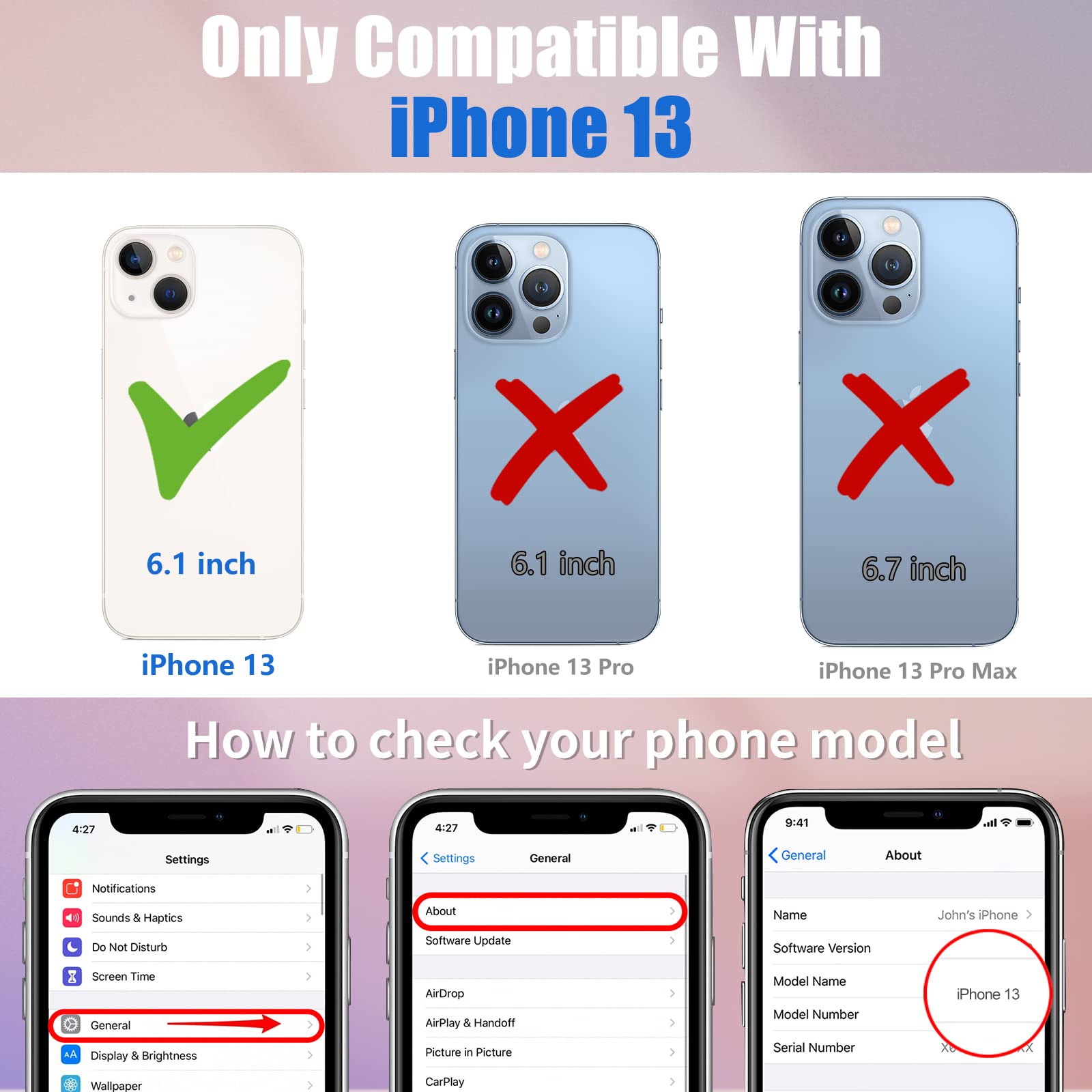 Toycamp For Iphone 13 Case, Sun Moon Stars Design For Women Mens Girls Boys Teens Cool Fantasy Glitter Print Case With Ring Kick