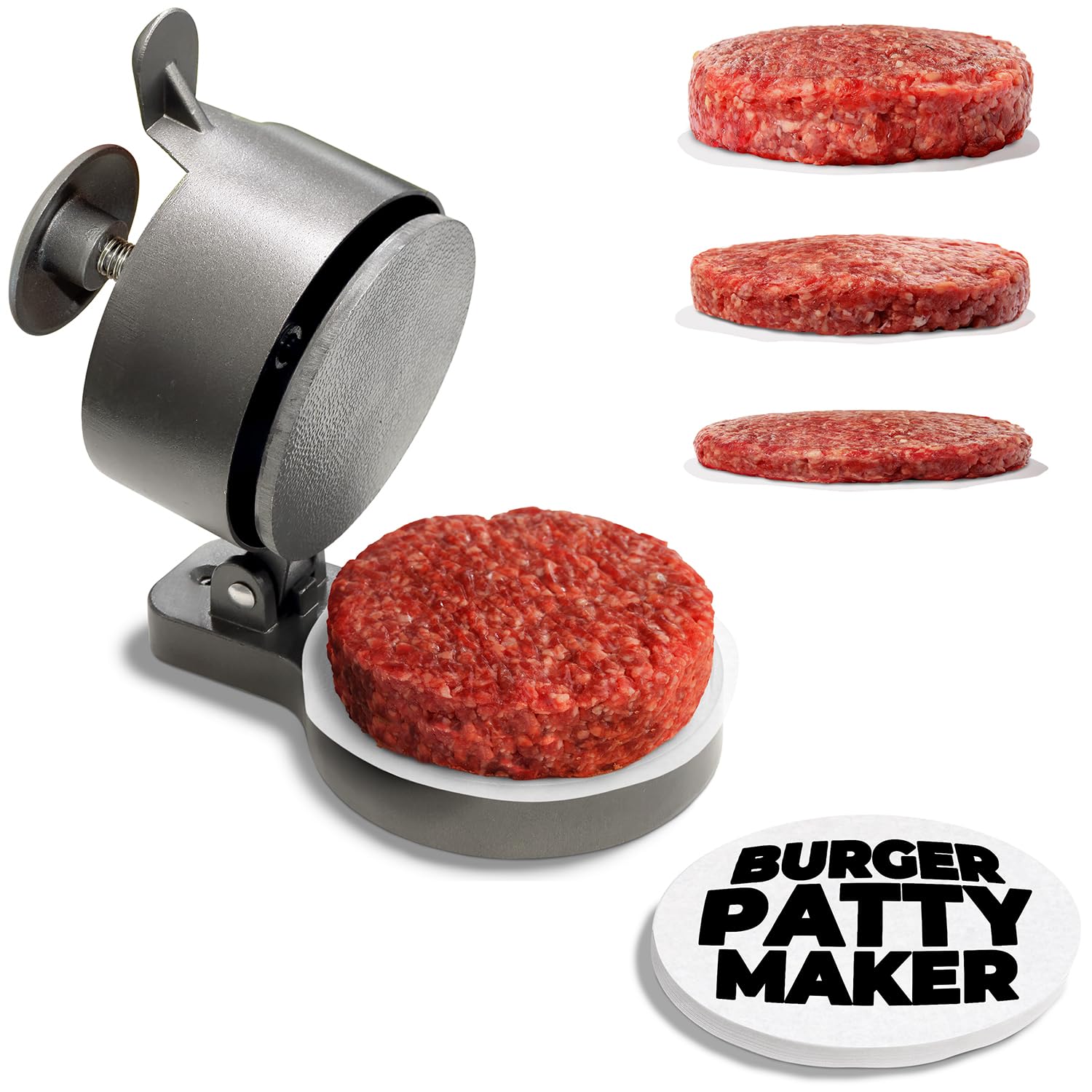 Shop Square Hamburger Press Patty Maker  Adjustable 1/4lb to 3/4lb Burger Press Patty Maker with Patty Ejector  Adjustable Thi
