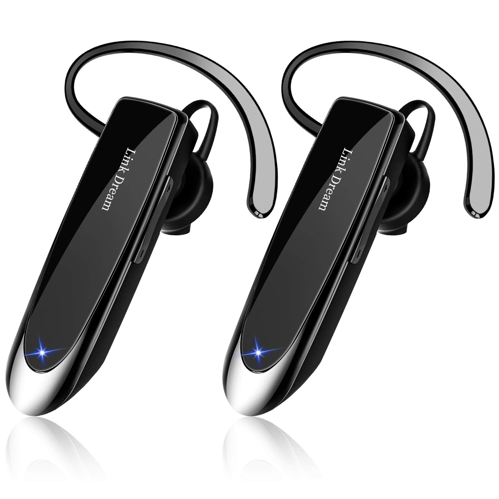Link Dream Bluetooth Earpiece for Cell Phone Hands Free Wireless Headset Noise Cancelling Mic 24Hrs Talking 1440Hrs Standby Comp