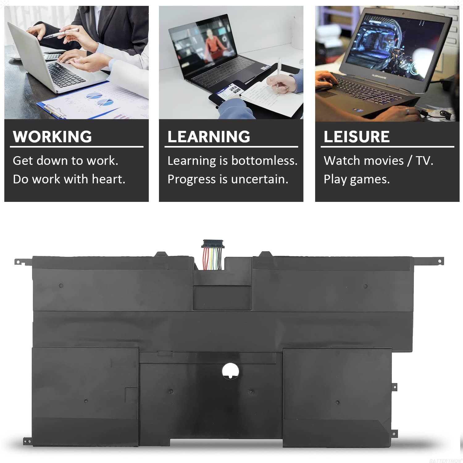 Batterymon 00Hw003 Battery For Lenovo Thinkpad X1 Carbon Gen 3 Series 2015 Laptop, P/N: 00Hw002 Sb10F46440 Sb10F46441 15.2V 50Wh