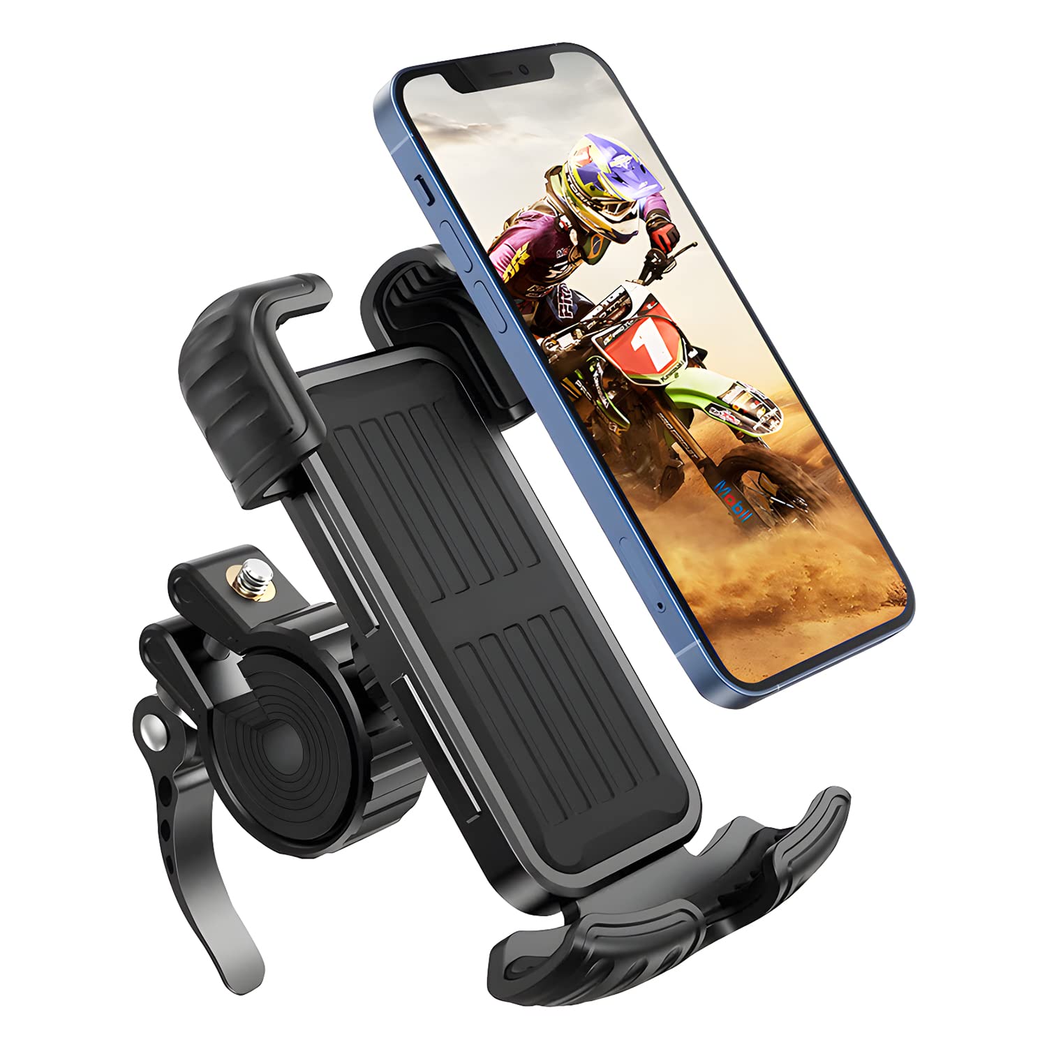 Marspeeder Bike Motorcycle Phone Mount, ?Super Stable Metal? Bike Motorcycle Phone Holder With Security Lock, Bicycle Phone Moun