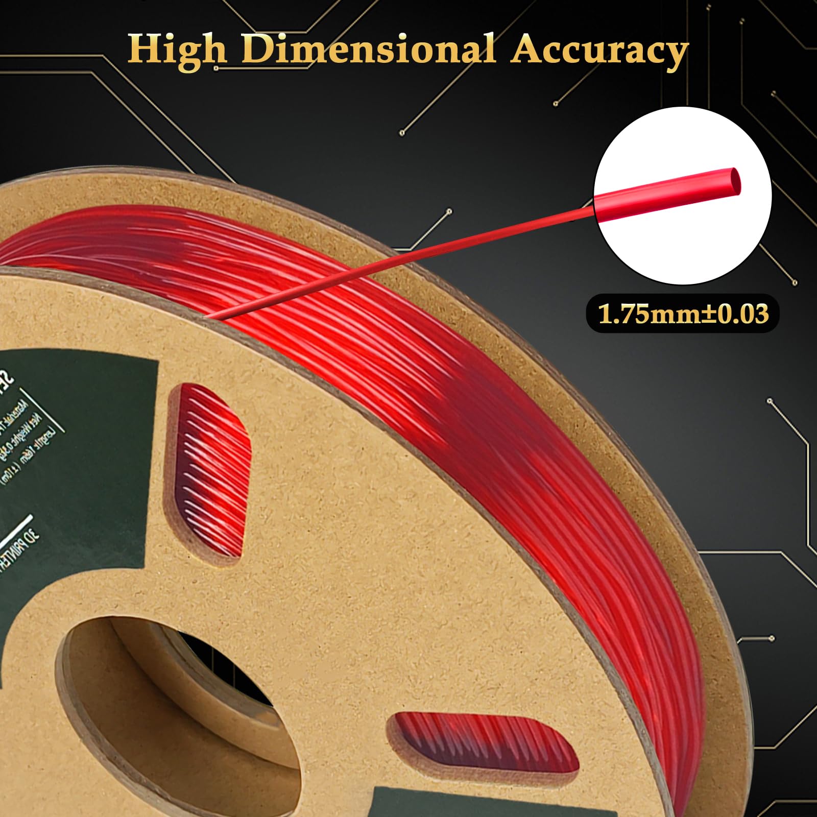 Yoyi Yoyi 3D Printer Filament, 95A Tpu Filament 1.75Mm, Flexible Filament, 0.5Kg Spool,Dimensional Accuracy +/- 0.03 Mm, Soft Tp