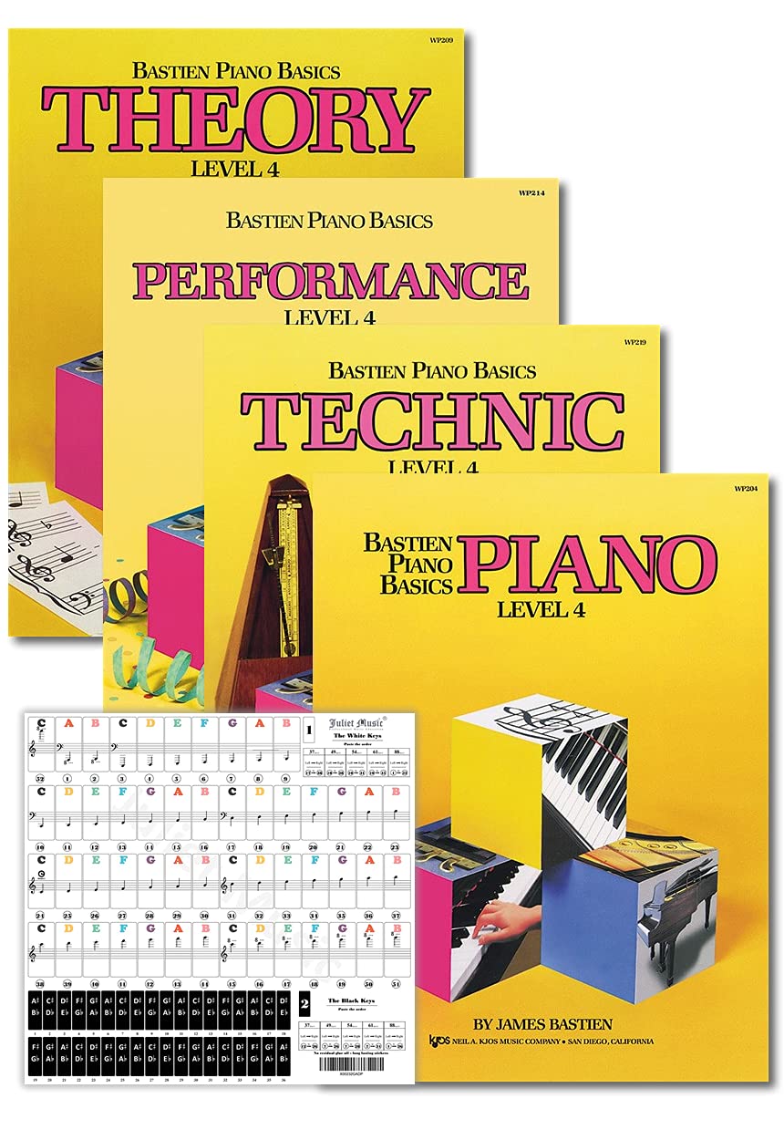 Bastien Piano Basics Level 4 Learning Set By Bastien   Lesson, Theory, Performance, Technique & Artistry Books & Juliet Music Pi