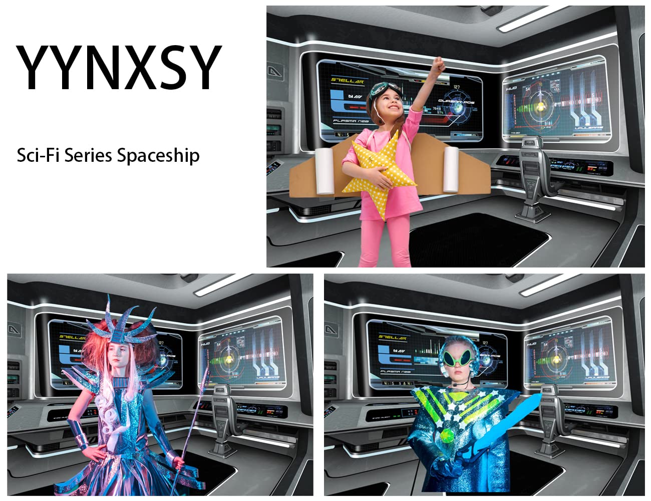 Yynxsy Spaceship Science Fiction Series Background And Earth Background Window Scene Spaceship Photography Space Station Childre