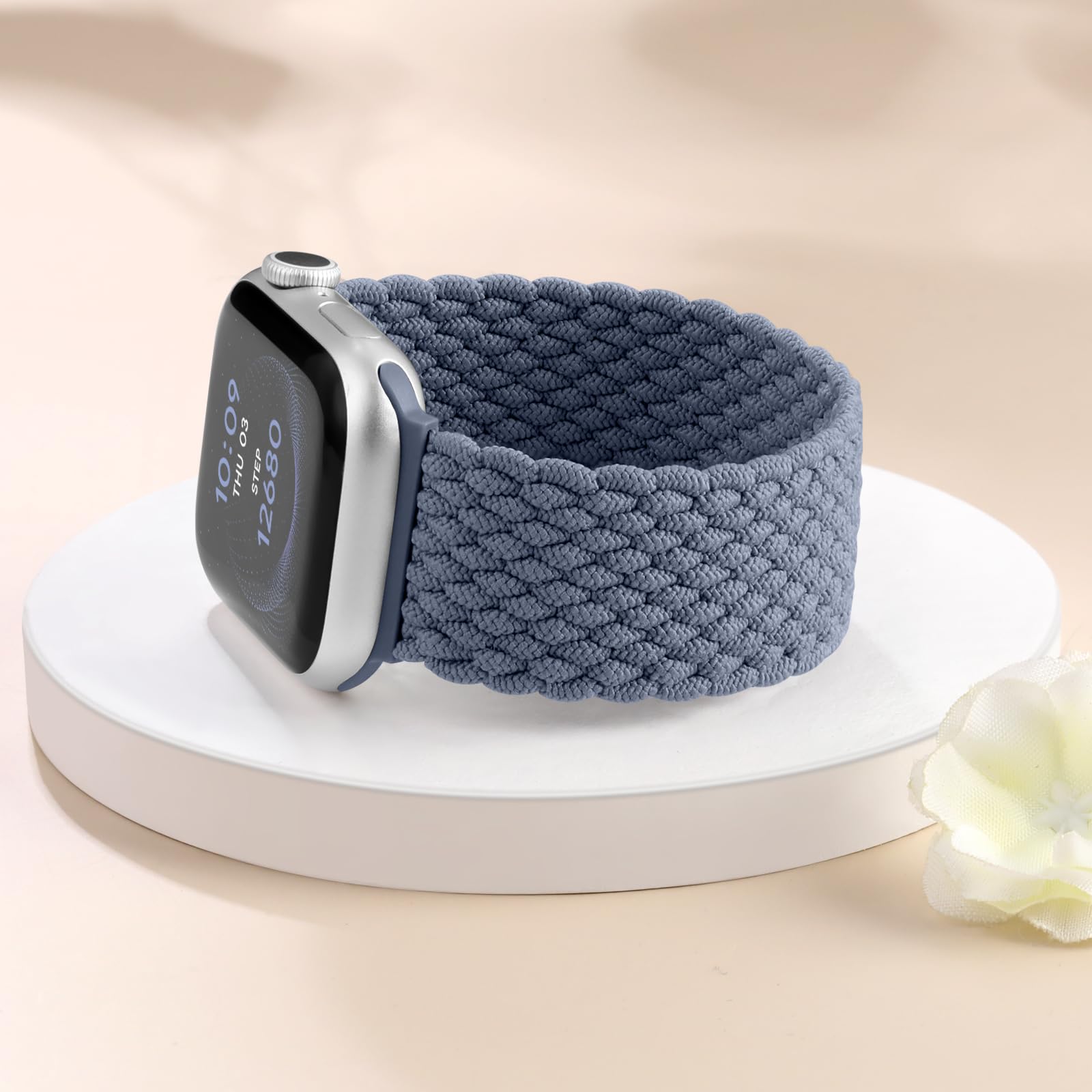 Zedoli Stretchy Braided Solo Loop Compatible With Apple Watch Band 44Mm 45Mm 46Mm 49Mm 42Mm 41Mm 38Mm 40Mm Women Men, Nylon Elas