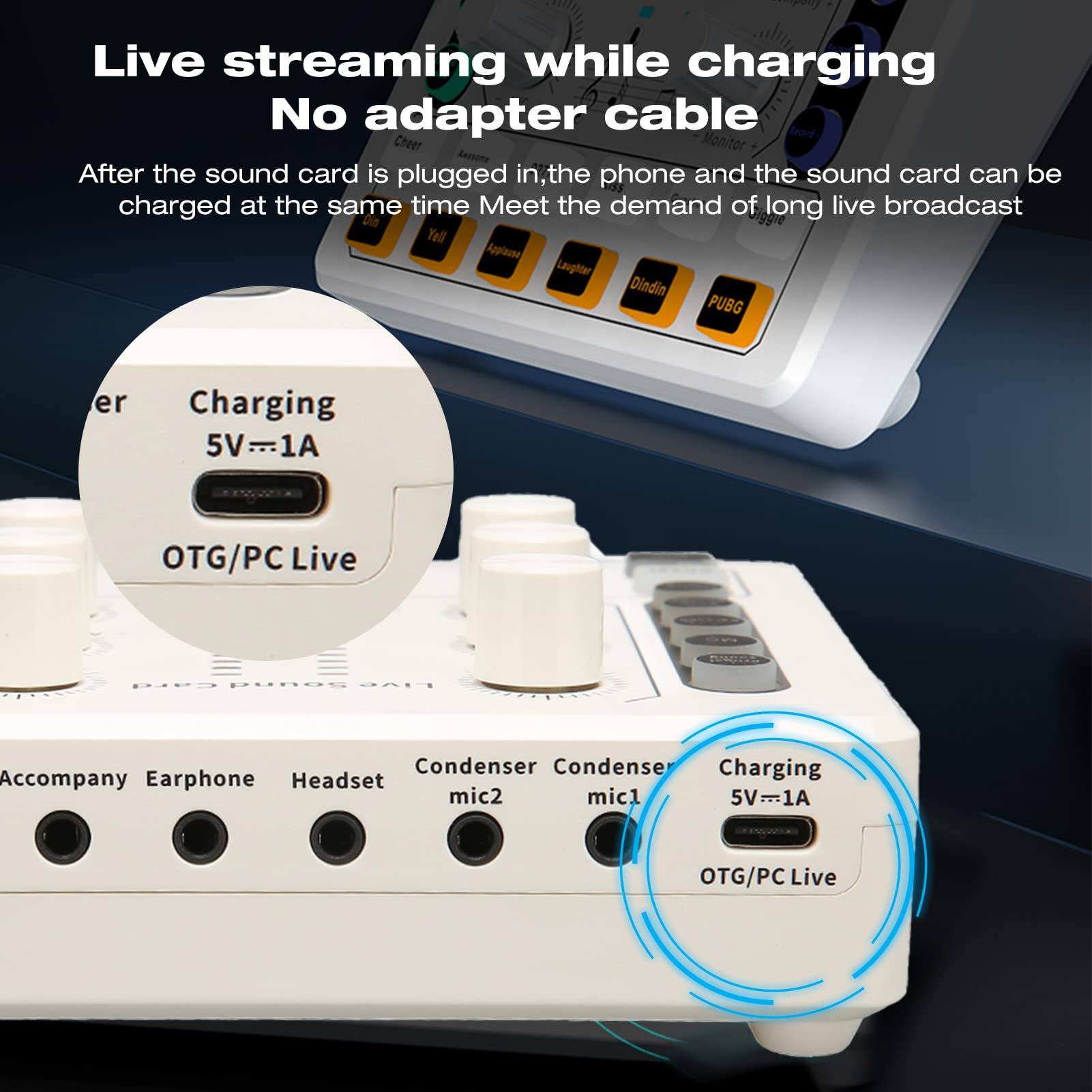 Live Sound Card, Mini Sound Mixer Board For Live Streaming, Podcast Microphone Sound Card With Multiple Sound Effects, Pc Extern