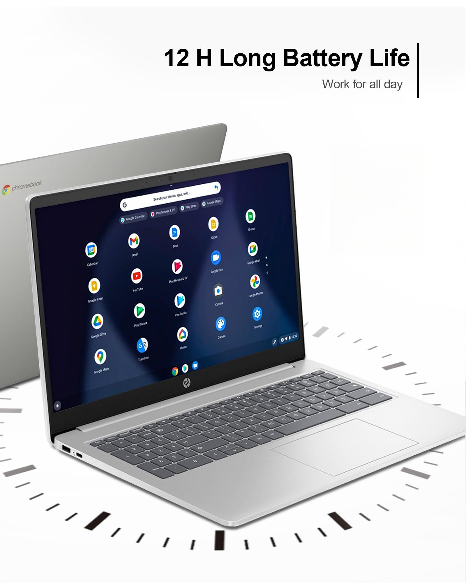 Hp 15.6 Chromebook Laptop, Intel Processor N200, 8Gb Ram, 320Gb Storage (64Gb Emmc+256Gb Msd), Hd Anti-Glare Display, Uhd Graphi