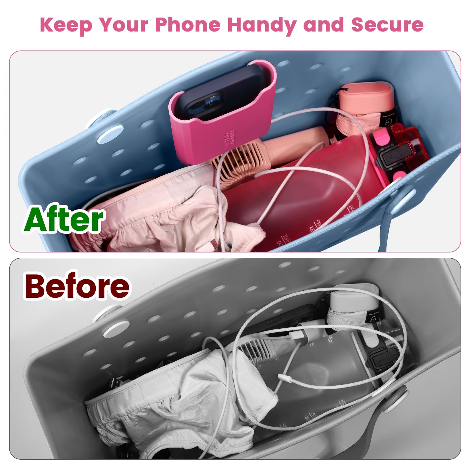 Outxe Silicone Phone Holder For Bogg Bag, Phone Case Holder Charms Accessory Compatible With All Bogg Bags, Cell Phones Holder F