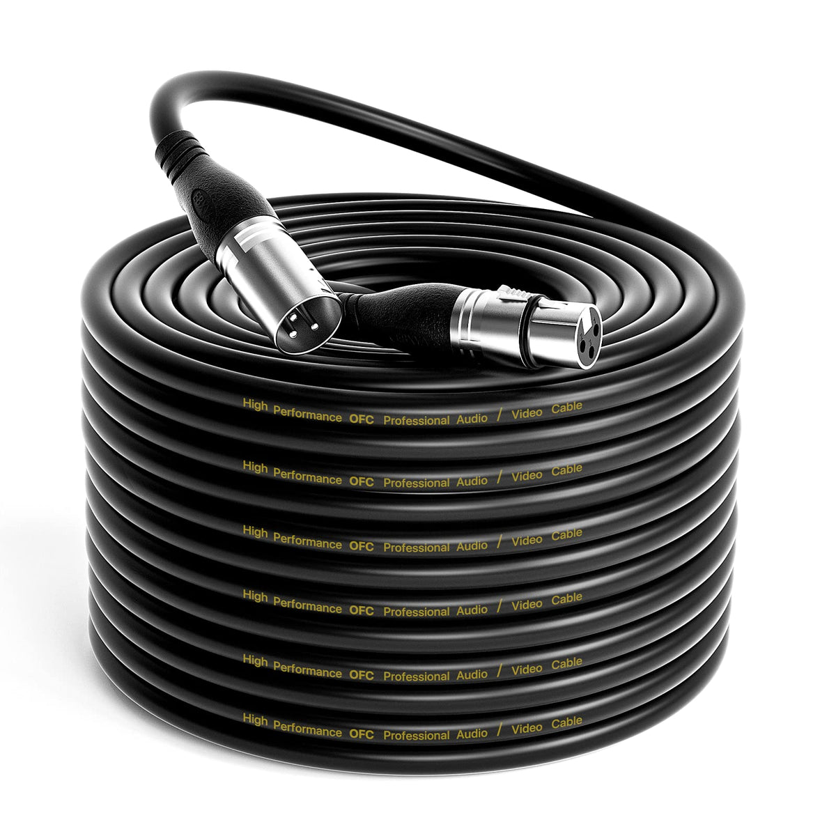 Ebxya 100Ft Xlr Microphone Cables   Premium Balanced Mic Speaker Cable With 3 Pins Xlr Male To Female 100 Feet,Black