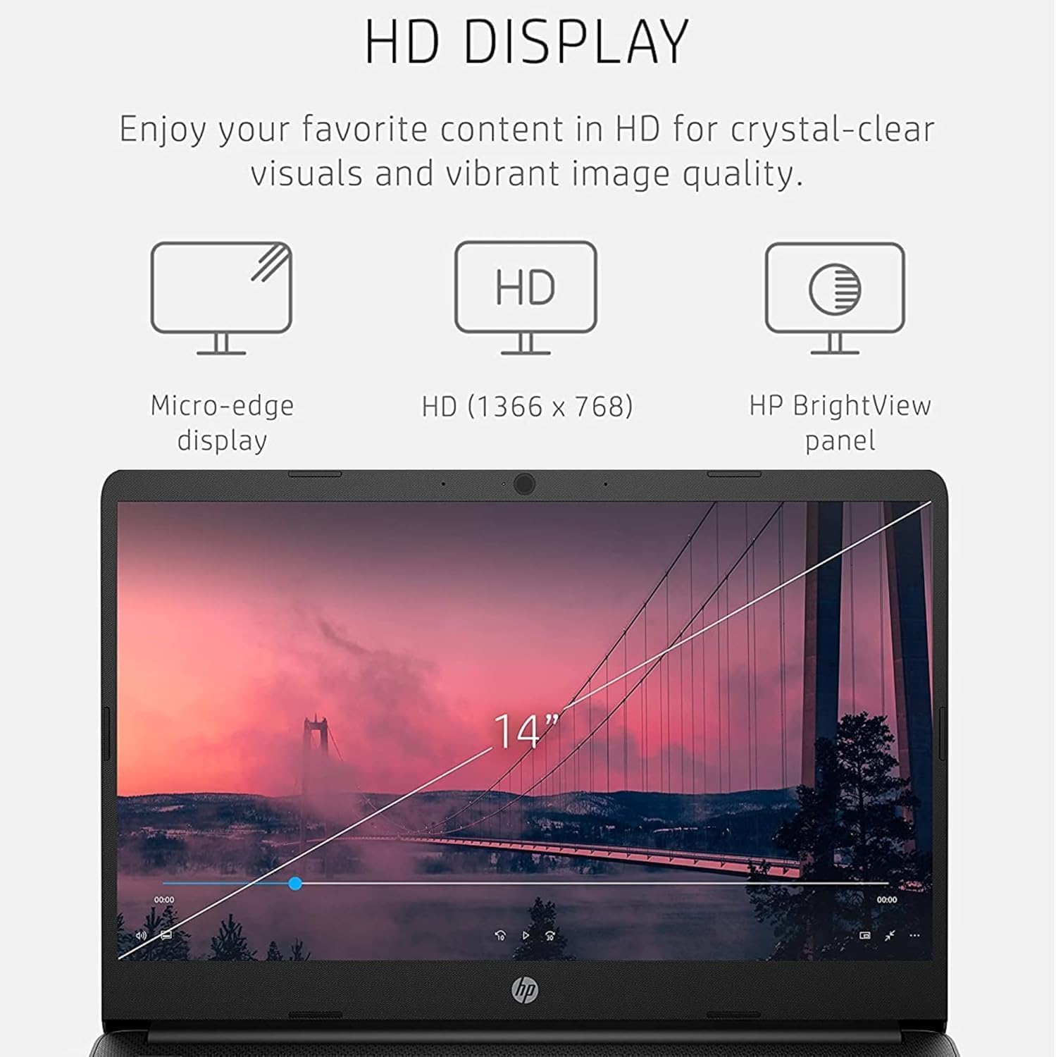 Hp New Flagship 14'' Laptop With Free Ai-Powered Microsoft 365 | Bluetooth Earphones | 16Gb Ram | 512Gb External Drive & 64Gb On