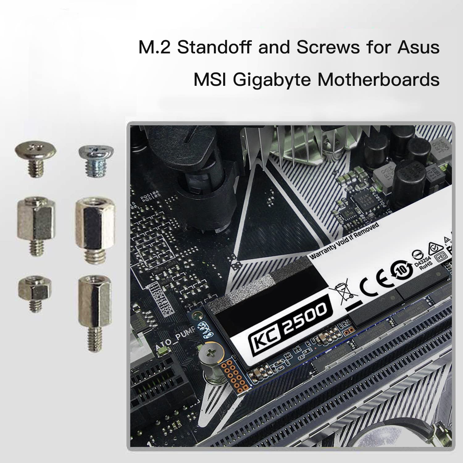 500Pcs M.2 Ssd Screw Kit, M.2 Standoff And Screw Kit For Asus Gigabyte Msi Asrock Motherboards, M.2 M2.5 M3 Ssd Mounting Screws