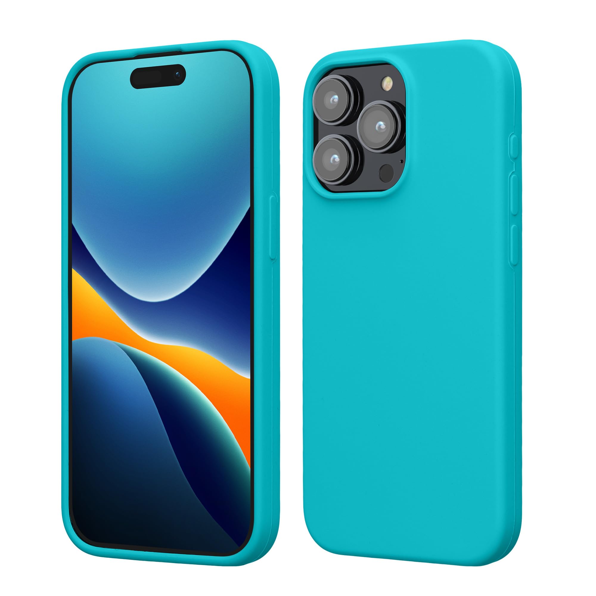 kwmobile Case Compatible with iPhone 15 Pro Max Case - Slim Soft TPU Silicone Cover - Cool Glacier