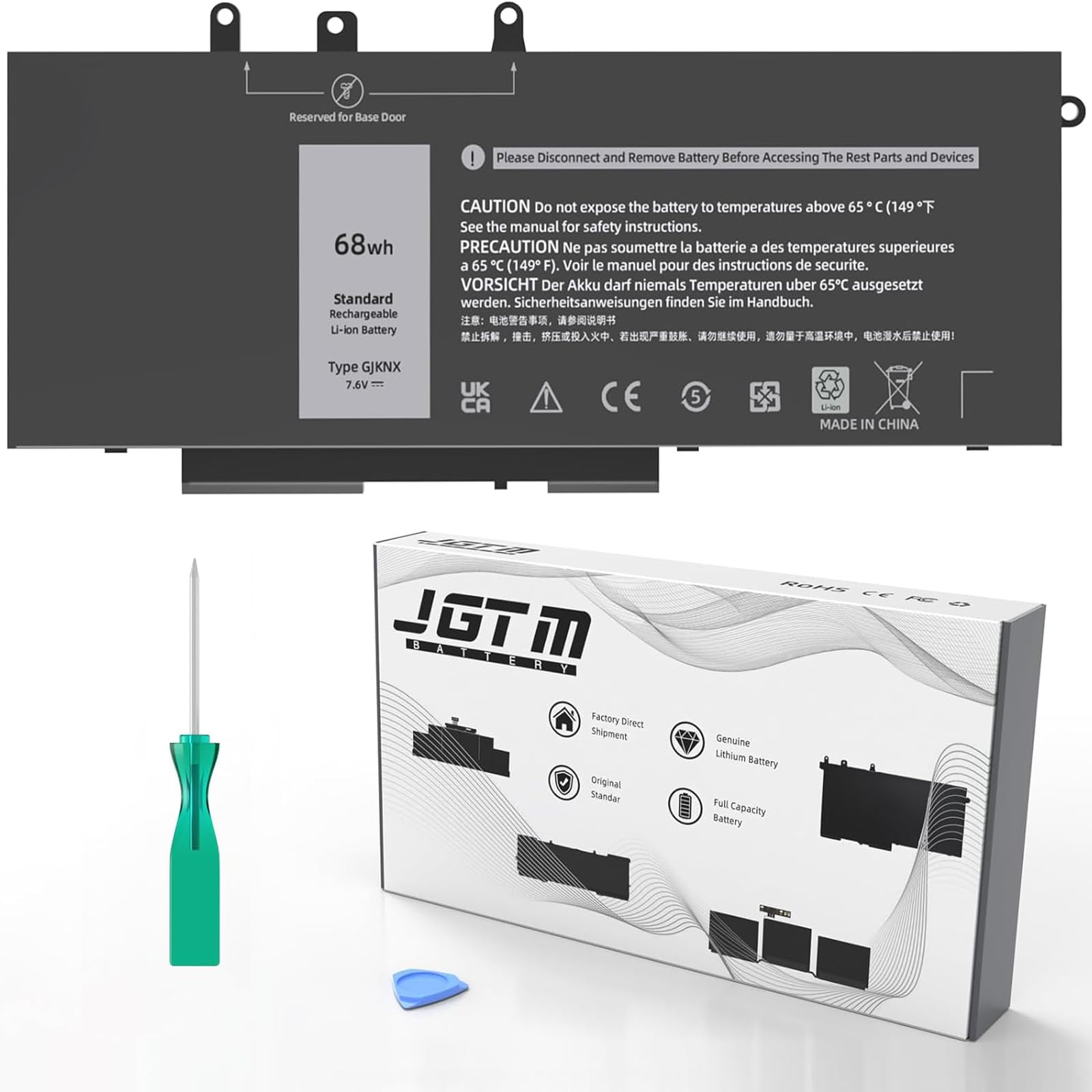 Jgtm 68Wh Gjknx Laptop Battery For Dell Latitude 5580 5480 5280 5288 5488 5590 5591 5490 5491 5495 E5480 E5580 E5490 E5590 Preci