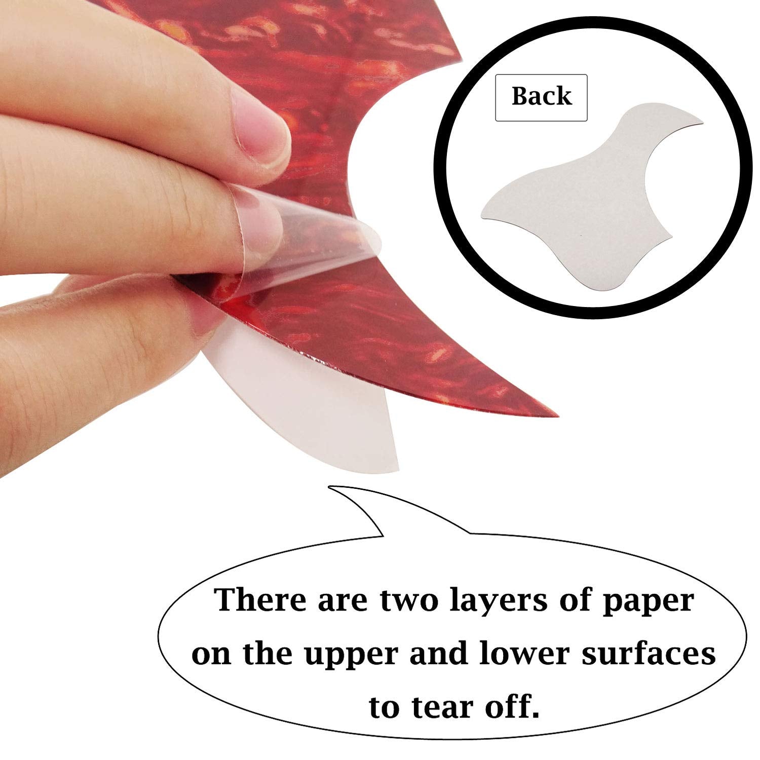 Honbay 8Pcs Self Adhesive Anti Scratch Hummingbird And Water Shaped Acoustic Guitar Pickguard