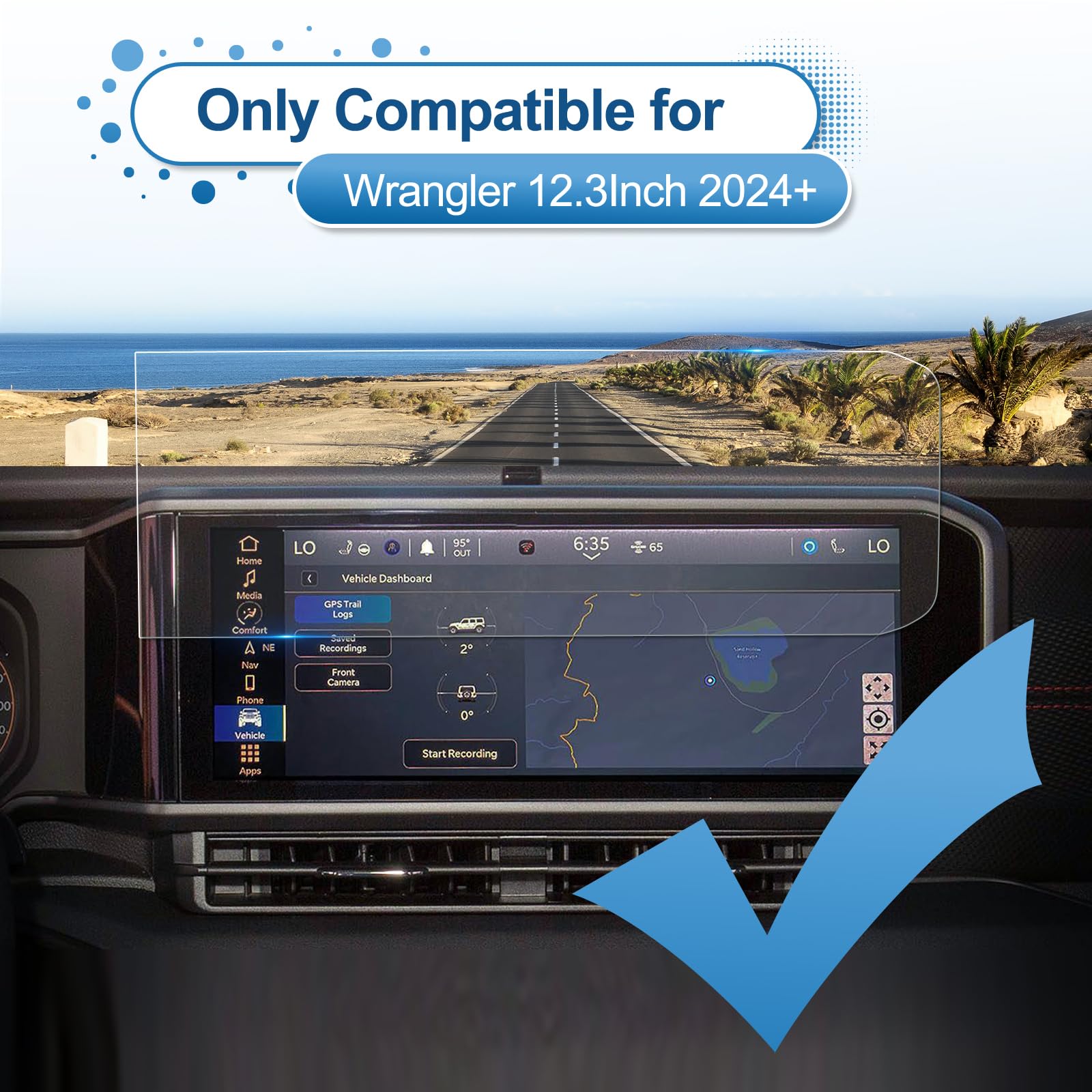 Coleya 2024 Wrangler Screen Protector For Jeep Wrangler (Sport/Sport S/Willys/Rubicon/Sahara/Rubicon X/High Altitude/Rubicon 392