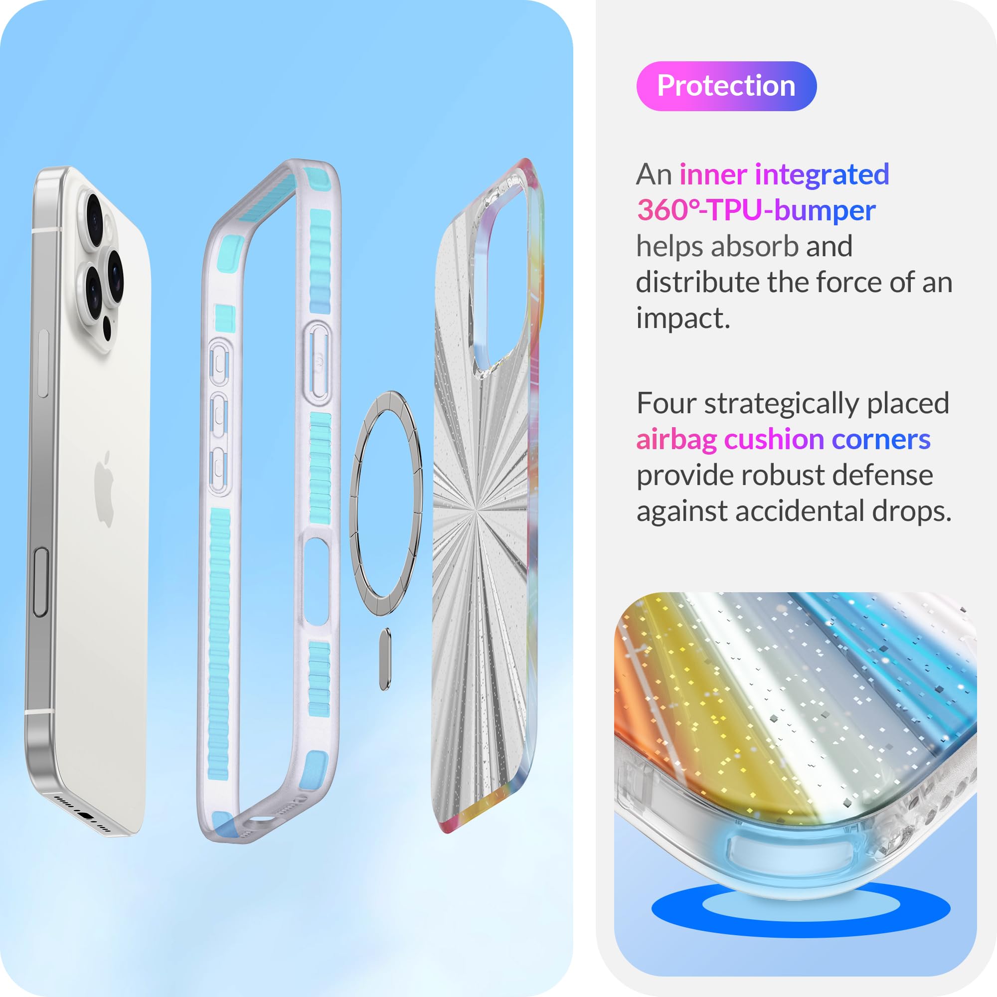 Lonli Hue   For Iphone 16 Pro Case [Compatible With Magsafe]   Cosmic Portal Phone Case   [360 Shock Absorbent Bumper]   Cute, U