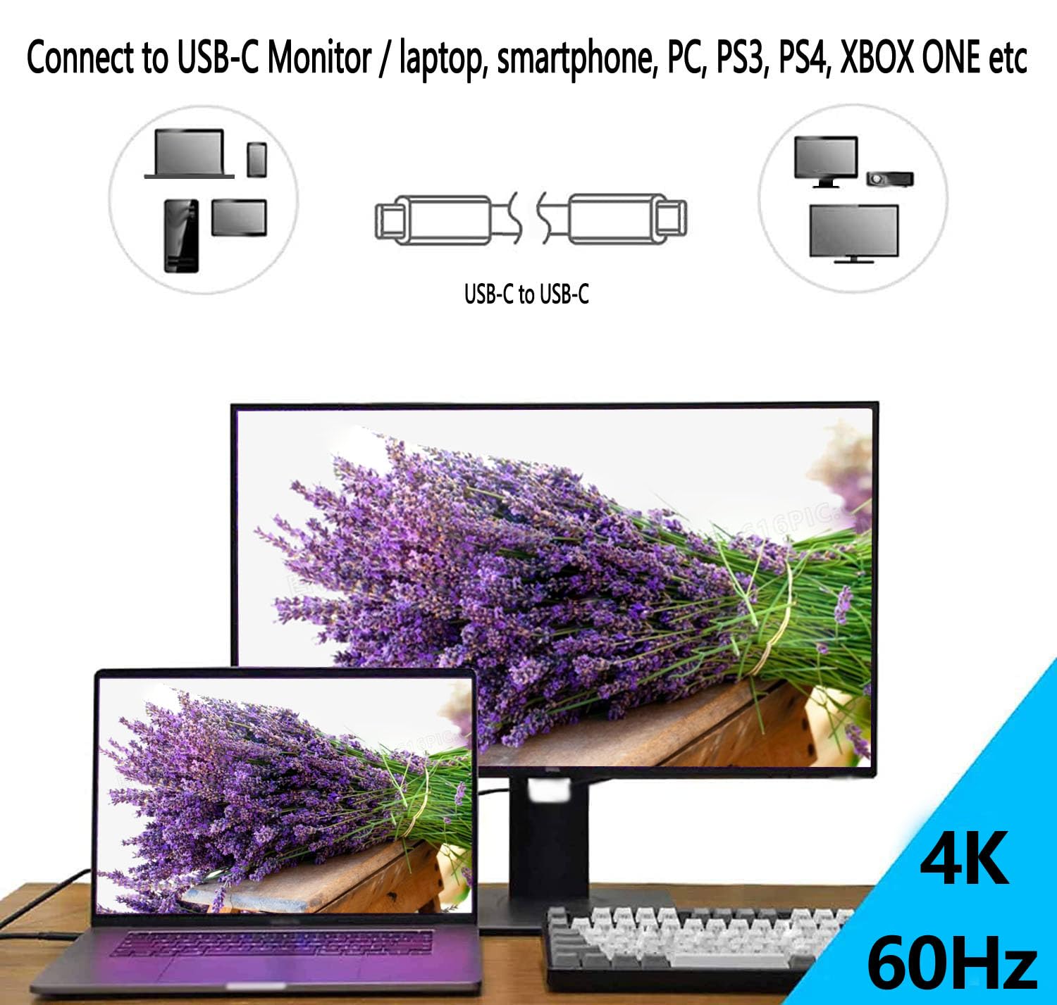 Akingdleo Portable External Monitor Cable,10Gbps Usb 3.1 Usb C 100W Fast Charging, 4K@60Hz Video Output, Compatible For Asus Zen