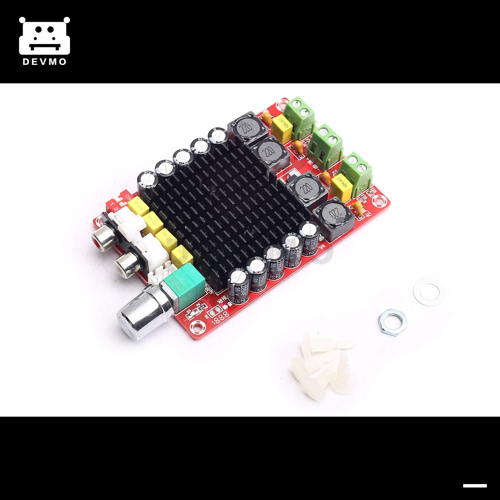 Devmo Tda7498 100W + 100W Dual Channel Class D Audio Amplifier Board, Dc 24V Digital Stereo Power Amp Module For 8O Home Theater