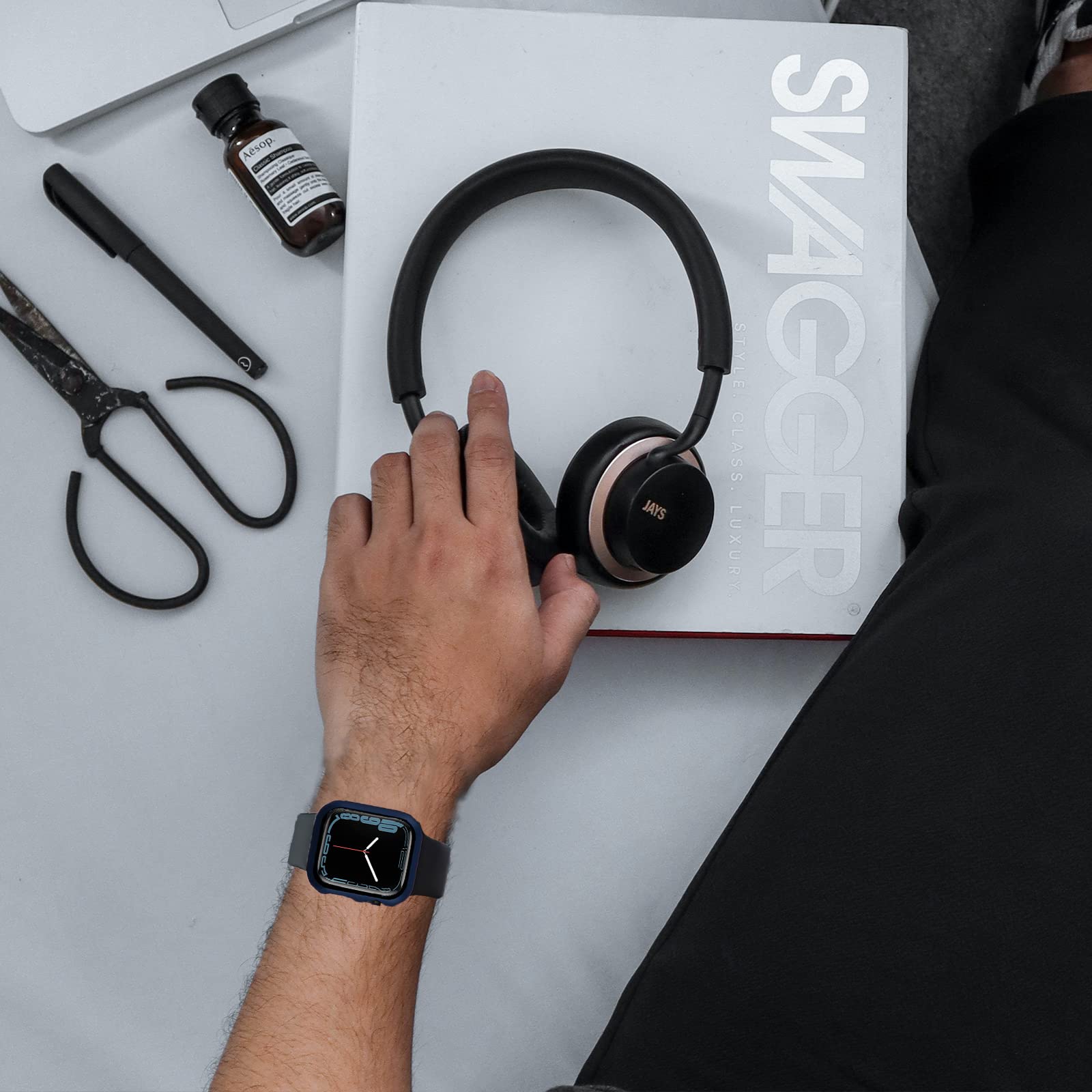 Miimall Compatible Apple Watch Series 8 Case 41Mm With Screen Protector Anti Scratch Shockproof Hard Pc And Tempered Glass Film