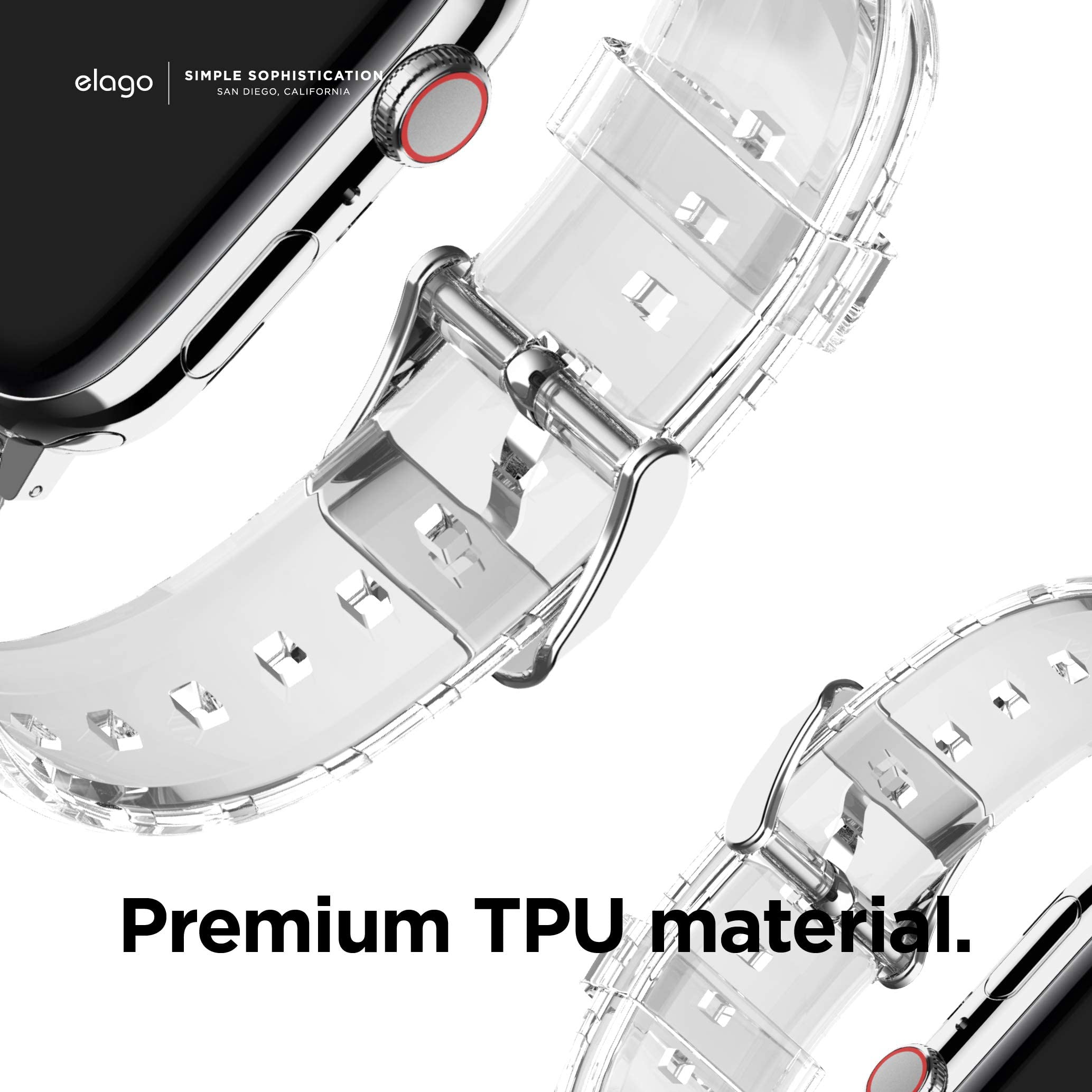Elago Clear Band Compatible With Apple Watch Band Ultra3/Ultra2/Ultra/Se3/Se2/Se1/11/10/9/8/7/6/5/4/3/2/1 38Mm 40Mm 41Mm 42Mm 44