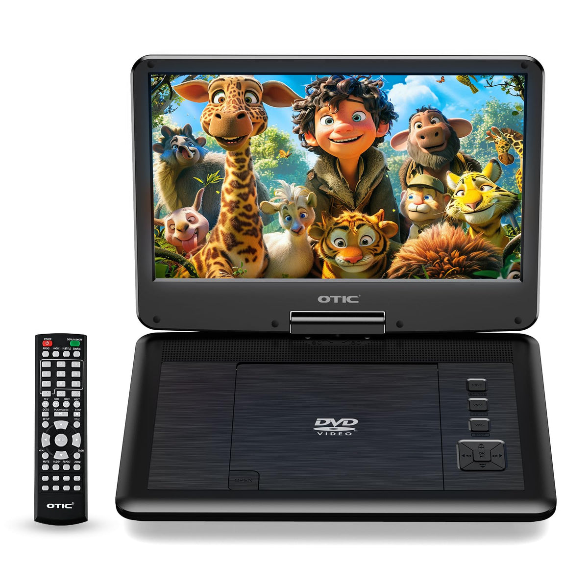 Otic 13'' Portable Dvd Player With 11.6'' Swivel Display Screen, Dvd Player For Car, 5-Hour Working Time With Built-In Battery, 