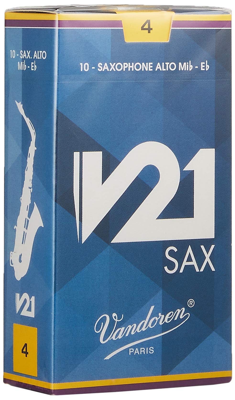 Vandoren Sr814 Alto Saxophone V21 Reeds Strength 4 Box Of 10