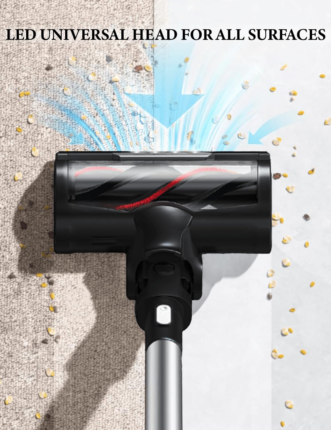 Vyklo V12 Cordless Vacuum Cleaner, 400W/32Kpa Cordless Stick Vacuum With Touch Screen, 65Mins Runtime, Lightweight Powerful Suct