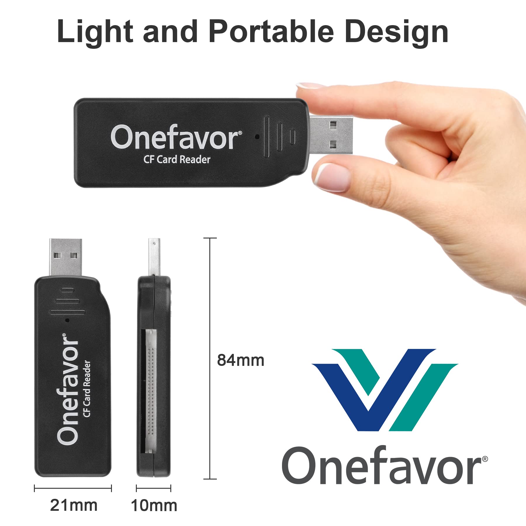 Onefavor Compactflash Cards Reader, Compact Flash Cf Memory Card Usb Reader Reader/Writer (With 512Mb Cf Card)