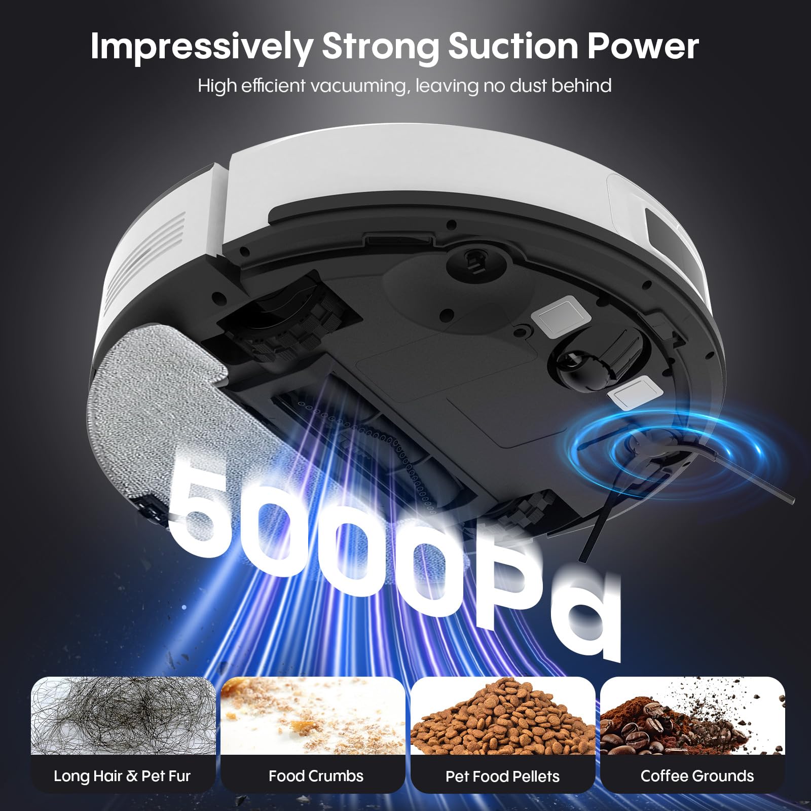 Bagotte Robot Vacuum And Mop, Robotic Vacuum With Mapping,Self Emptying Station For 60 Days, 5000Pa Suction, Lidar Navigation, N