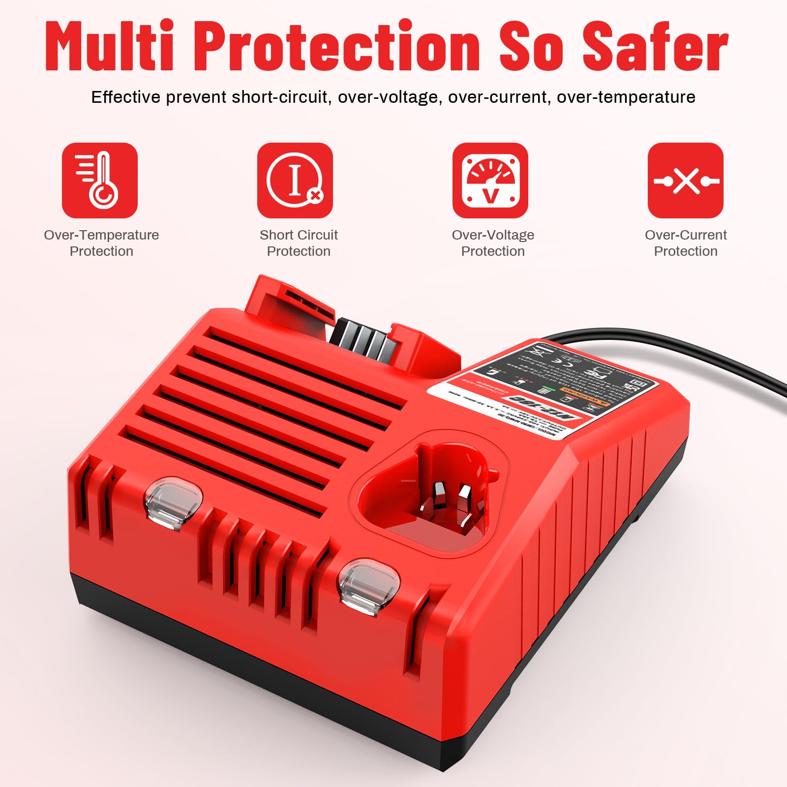 Multil Volatage Rapid Battery Charger   Replacement For Milwaukee 12V 18V Power Tool Lithium Battery 48 11 2412 48 11 2401 48 11