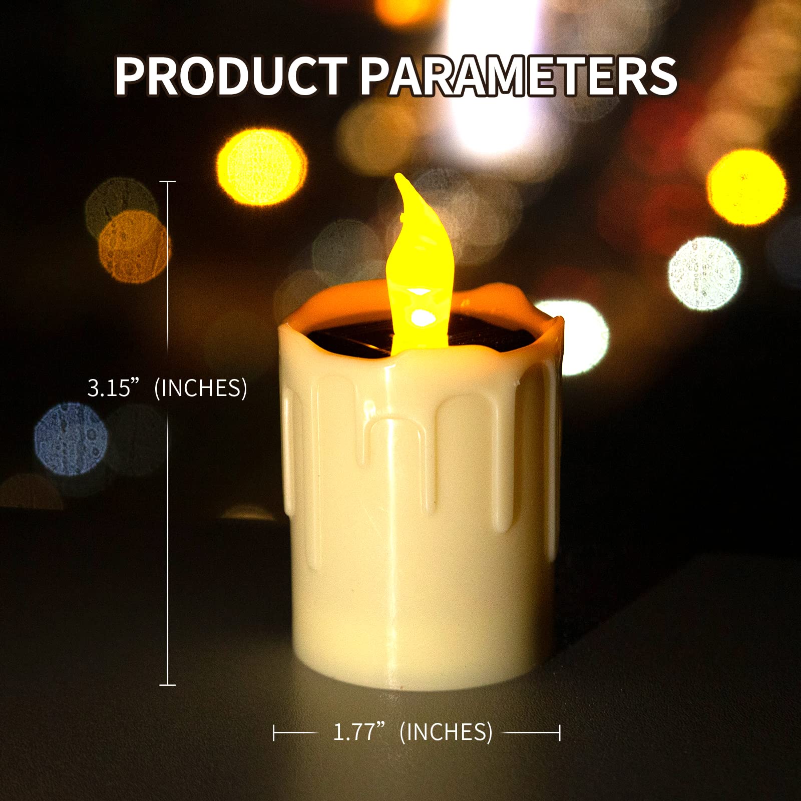 Zhaofubao Solar Candle Light, Warm White Light, Solar Charging Tea Wax Light, 6 Fire Wax Lights, Suitable For Weddings, Valentin