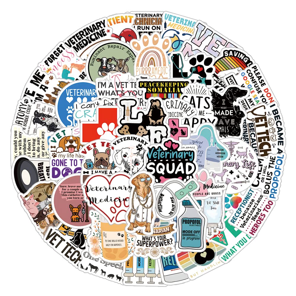 61Pcs Veterinary Stickers Pack |