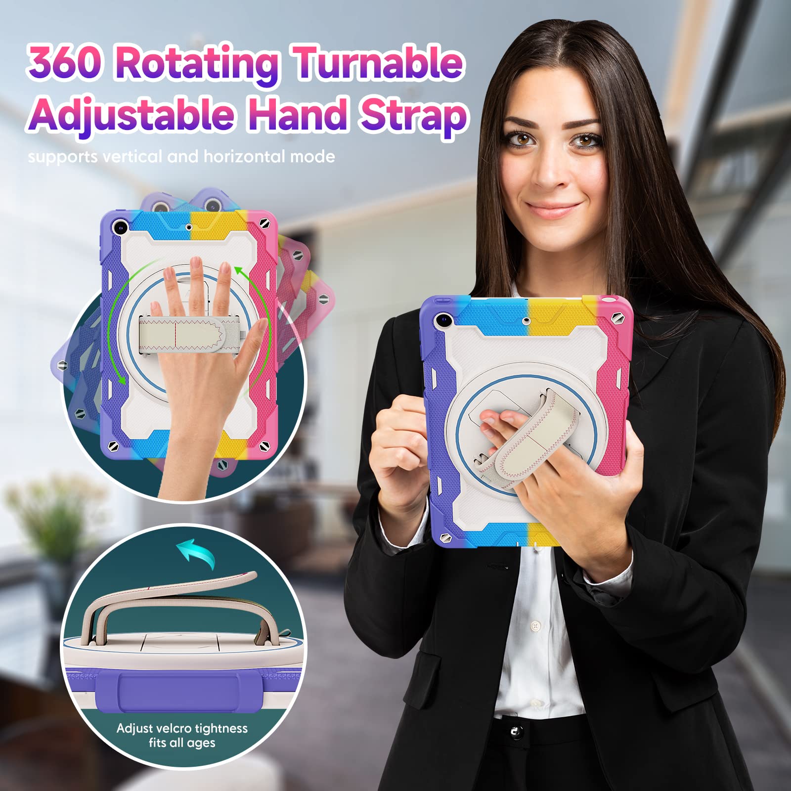 Rosrome For Ipad 9Th Generation Case 2021 For Girls With Screen Protector, Kids Case For Ipad 10.2 Ipad 8Th Gen 2020 / 7Th Gen 2