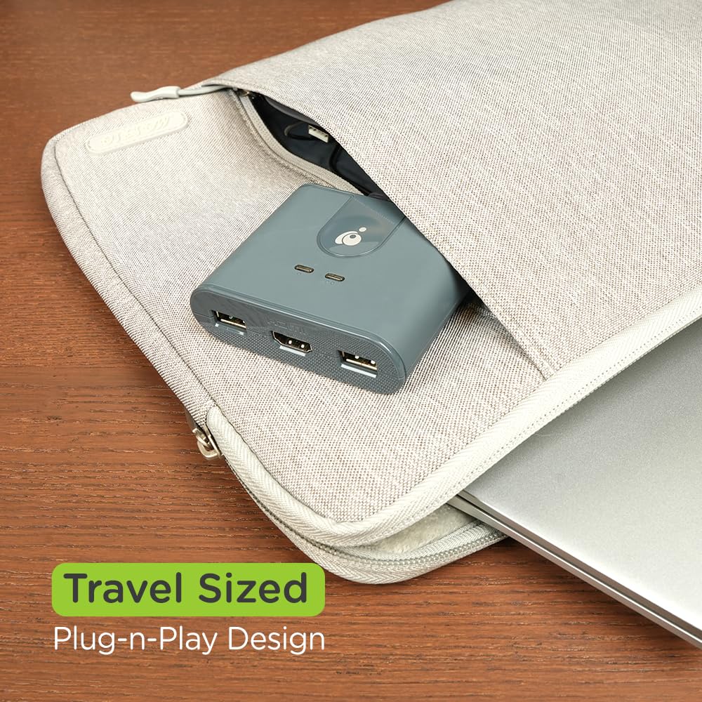 Iogear Kvm 2-Port Full Hd Kvm Switch With Cables - 1920 X 1200 60Hz - Control Two Hdmi Computers - Plug-N-Play - Windows, Mac An