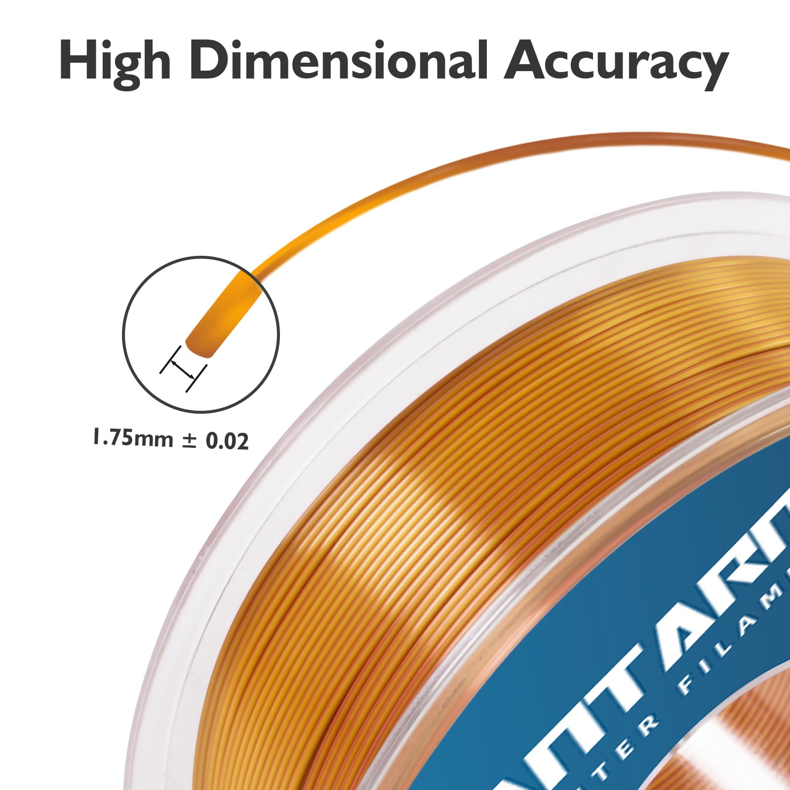 Giantarm Dual Color Pla Filament, Silk Pla Filament 1.75Mm +/ 0.02Mm,1Kg Spool(2.2Lbs) Vacuum Packaging, 3D Printing Filaments F