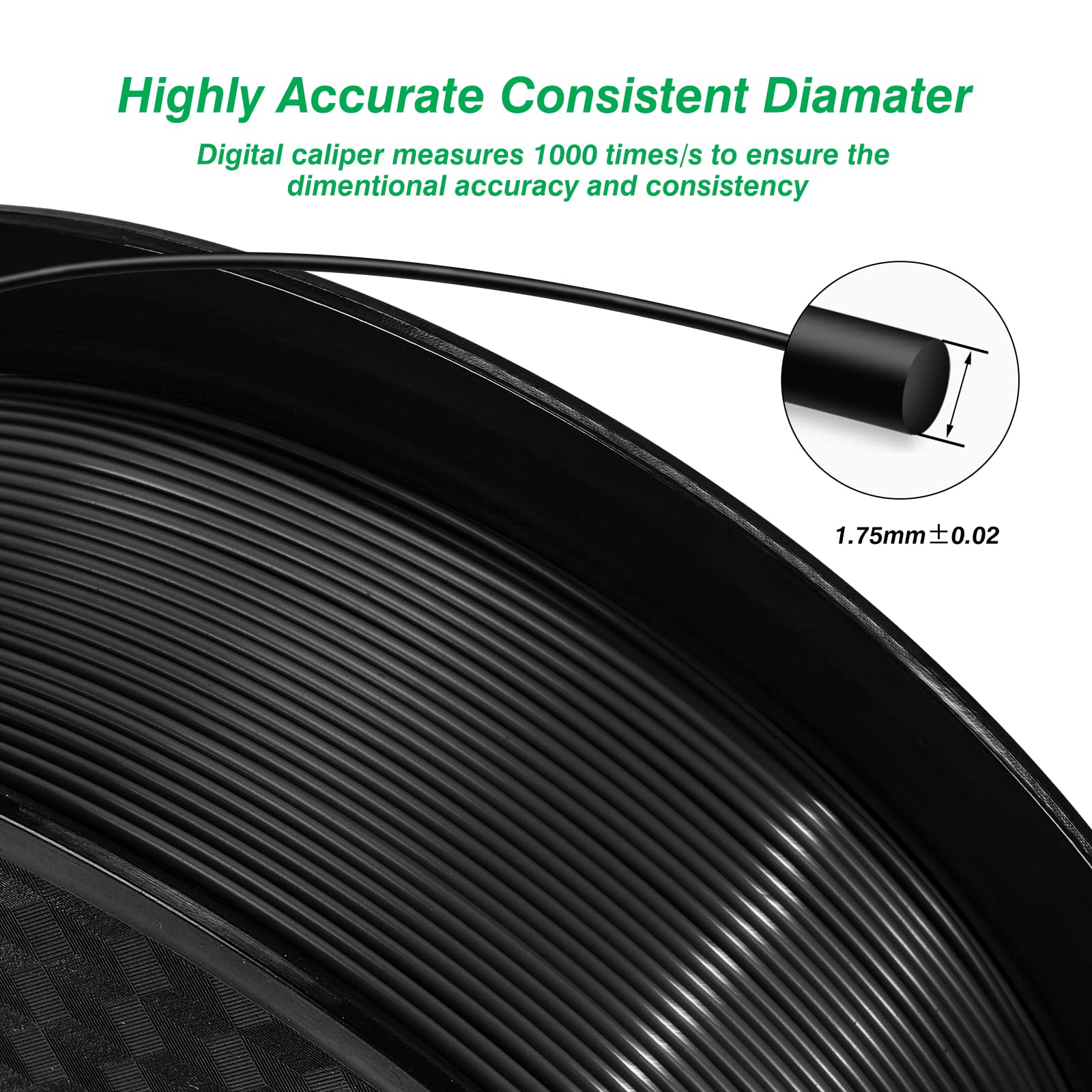 Kingroon Pla 3D Printer Filament,10 Rolls, Dimensional Accuracy +/  0.02 Mm, 10Kg Spool(22Lbs), 1.75 Mm?Black