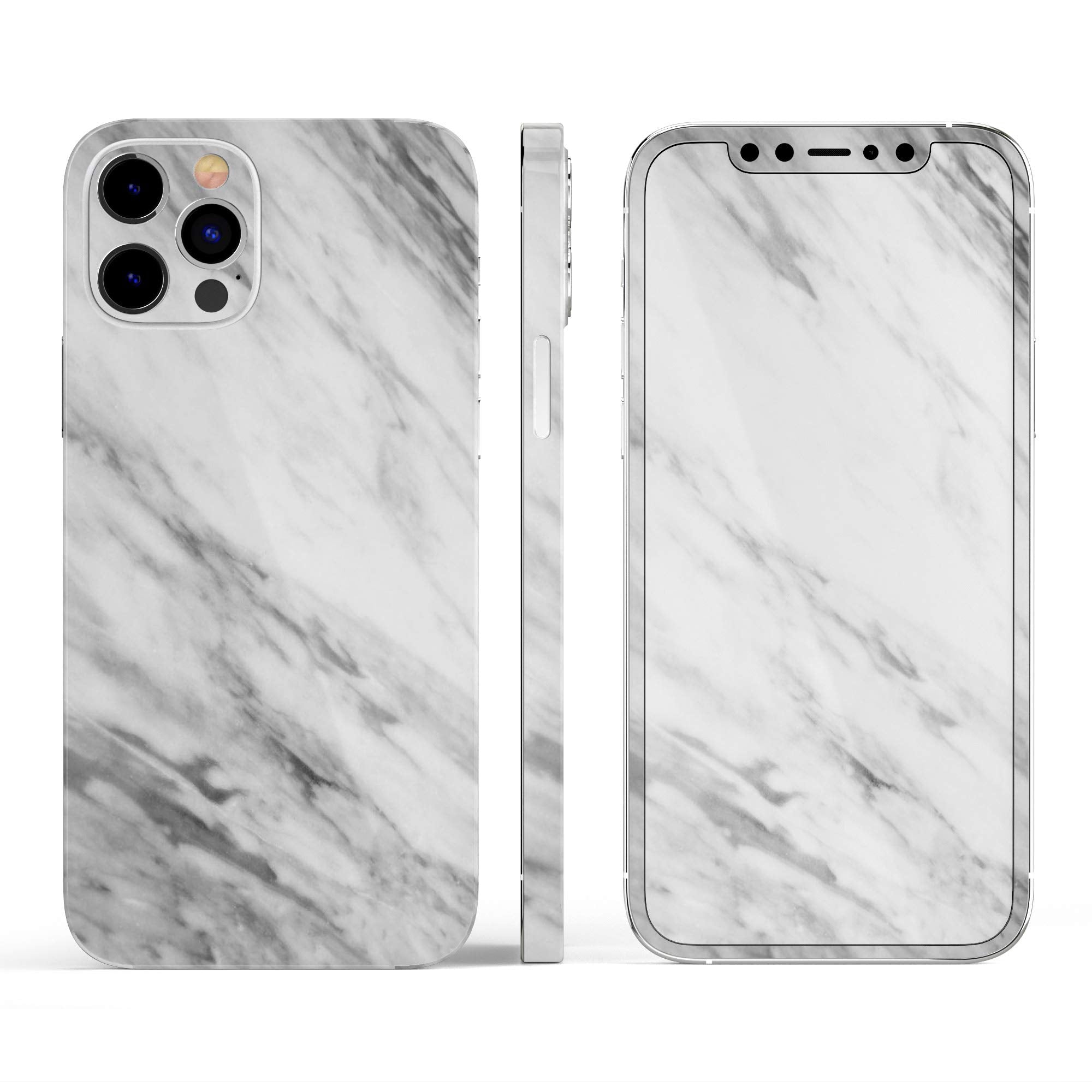 Design Skinz Full Body Skin Decal Wrap Kit Compatible With Iphone 12 Pro Max (Screen Trim & Back Skin)   Slate Marble Surface V1