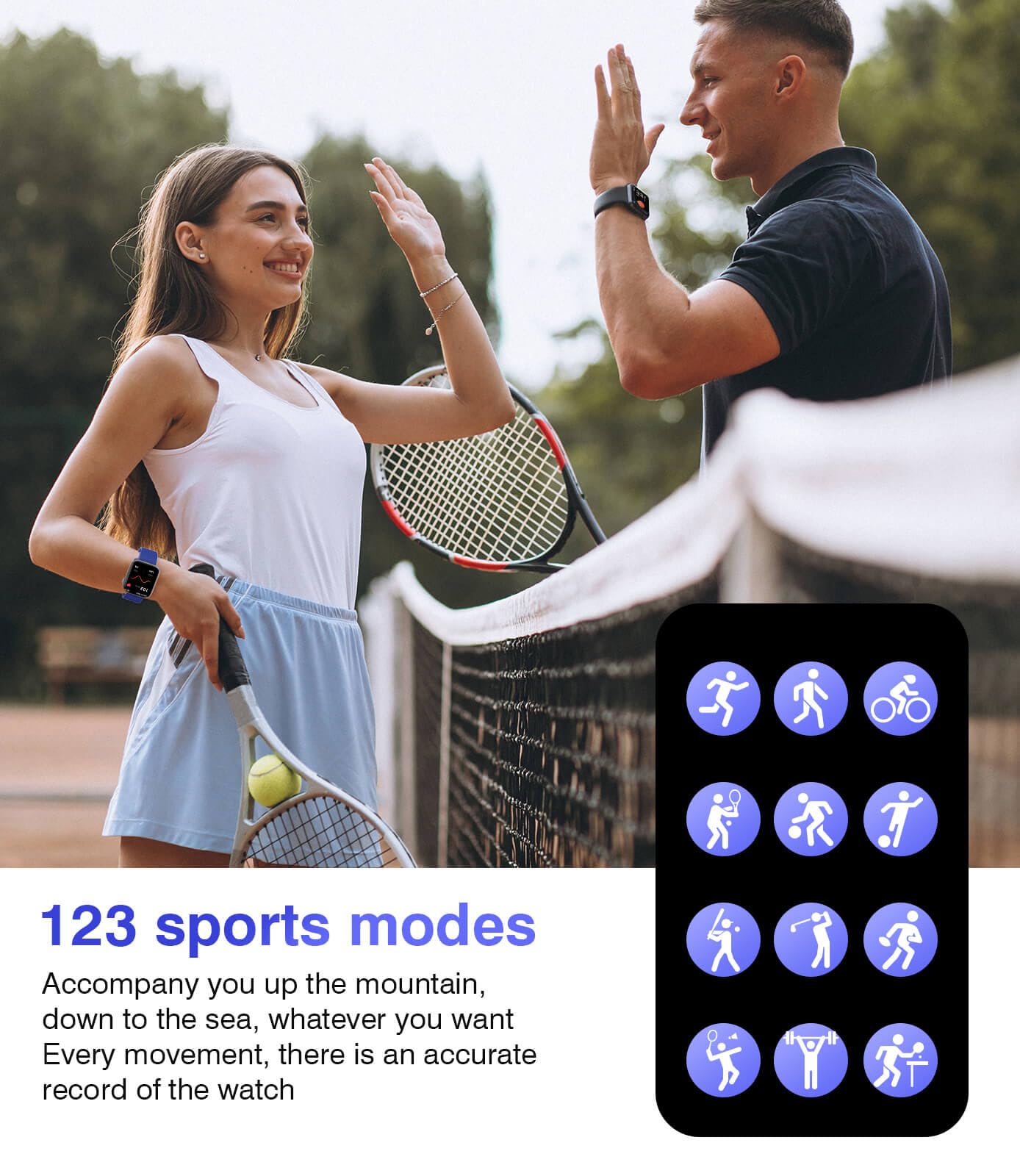 Earlysincere Smart Watches For Men Women(Answer/Make Call), 1.9'' Hd Full Touch Screen Fitness Tracker, Ip67 Waterproof Smartwat