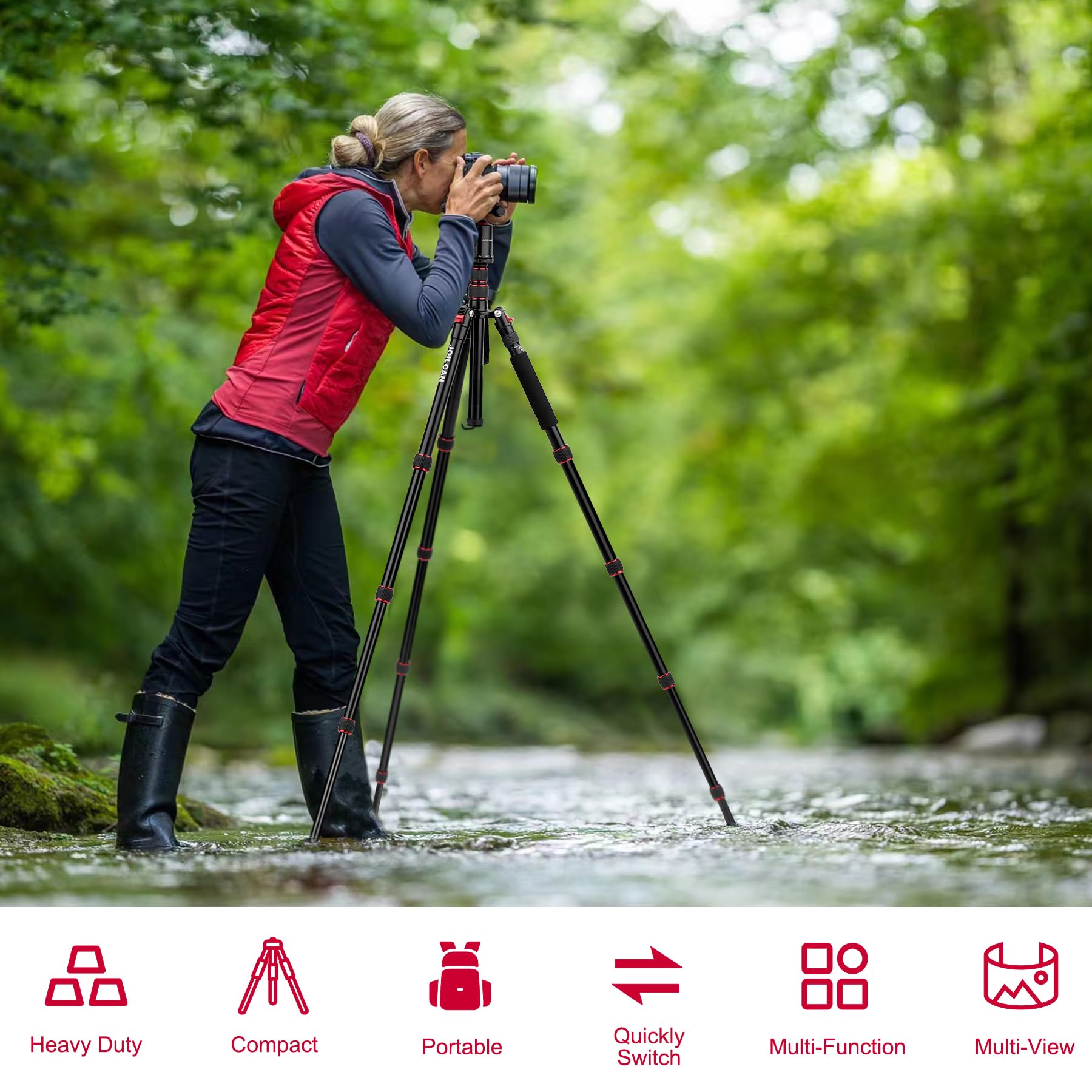 Victiv 80/85 Inches Heavy Duty Tripod For Camera And Phone, 85' Camera Monopod Tripod, Dslr Binoculars Spotting Scope Camcorders Video Tripod Stand, 360 Degree Ball Head, 35 Lbs Loads