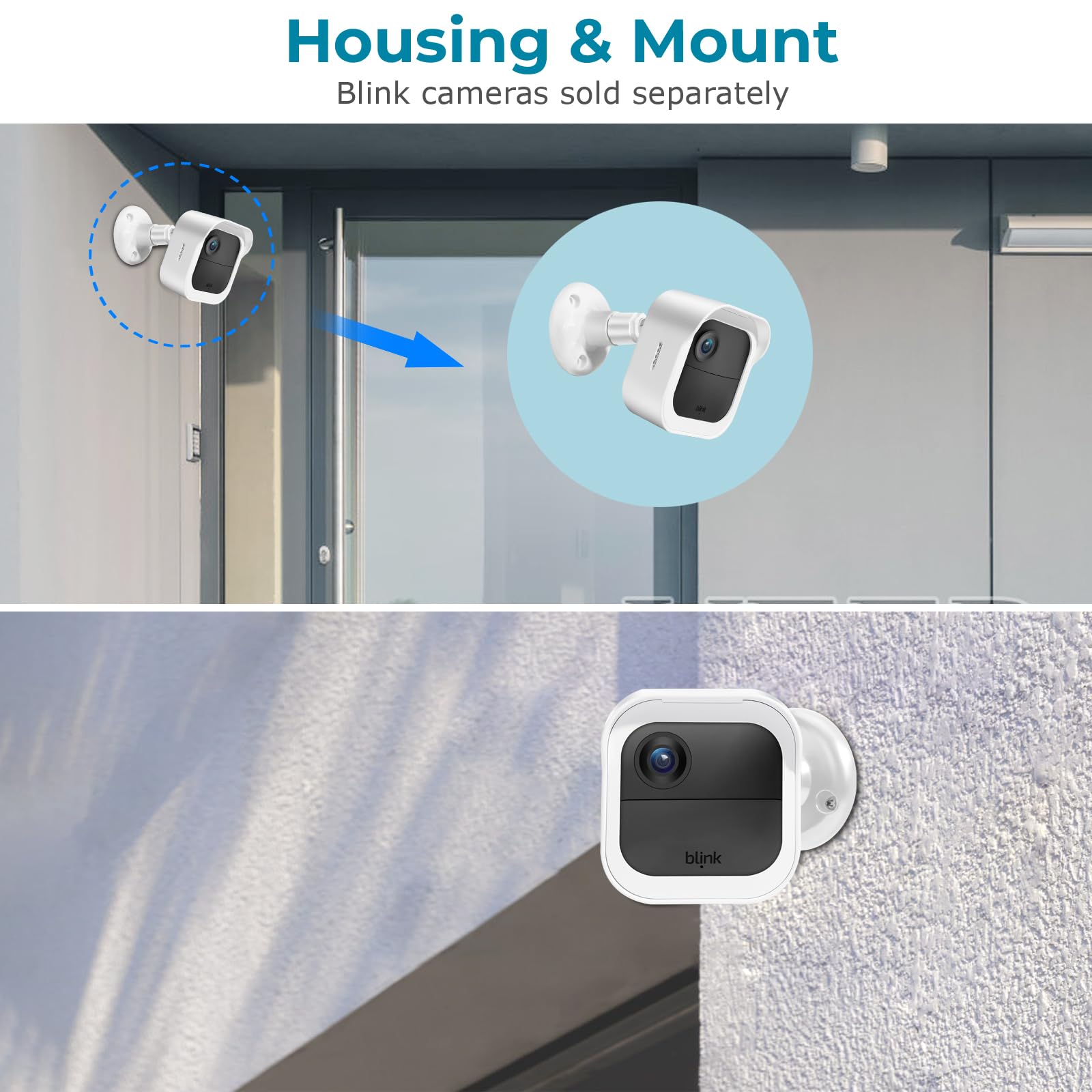 Blink Outdoor Camera Wall Mount Compatible With 3Rd & 4Th Gen,5 Pack Weatherproof Protective Housing,360 Degree Adjustable Mount
