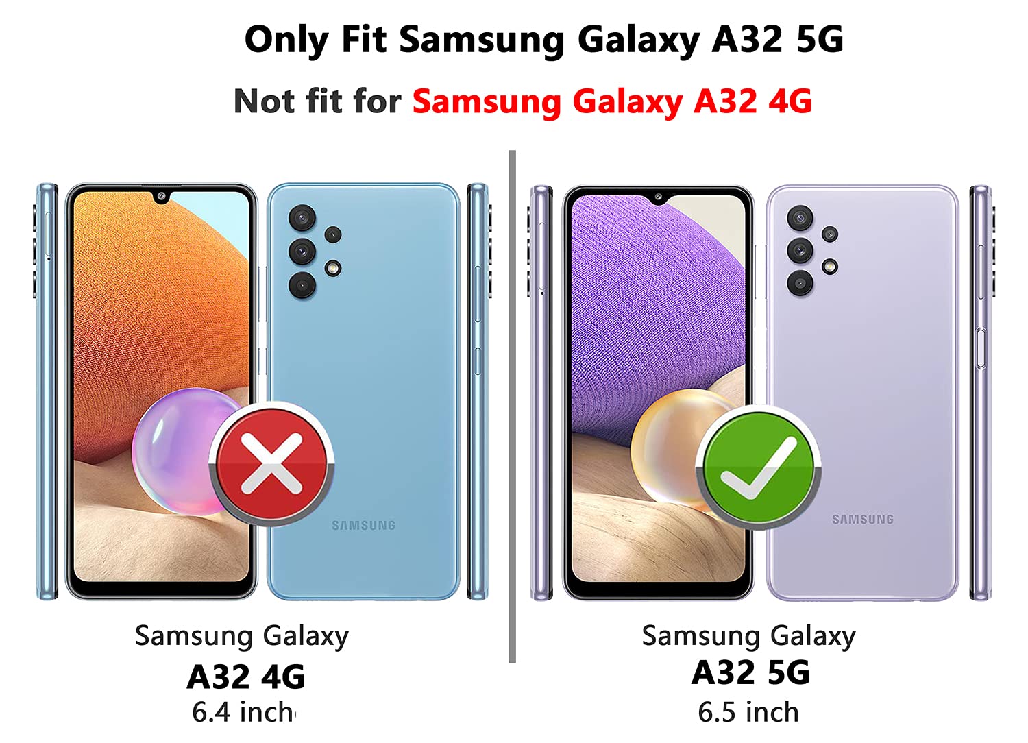 Yzok For Galaxy A32 5G Case,Samsung A32 5G Case, With Hd Screen Protector,[Military Grade] Ring Car Mount Kickstand Hybrid Hard