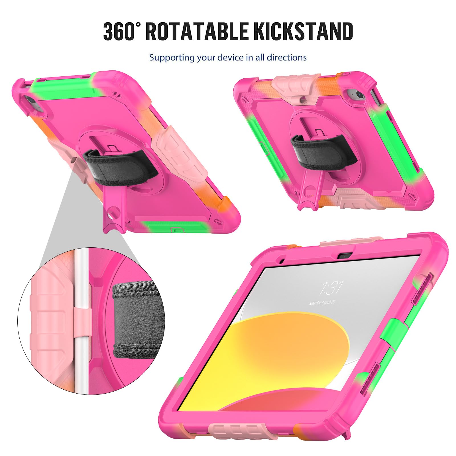 Sibeitu Case Compatible With Ipad 10Th Generation Case 10.9'', Ipad 10 Case With Screen Protector And Pencil Holder Full Body Dr