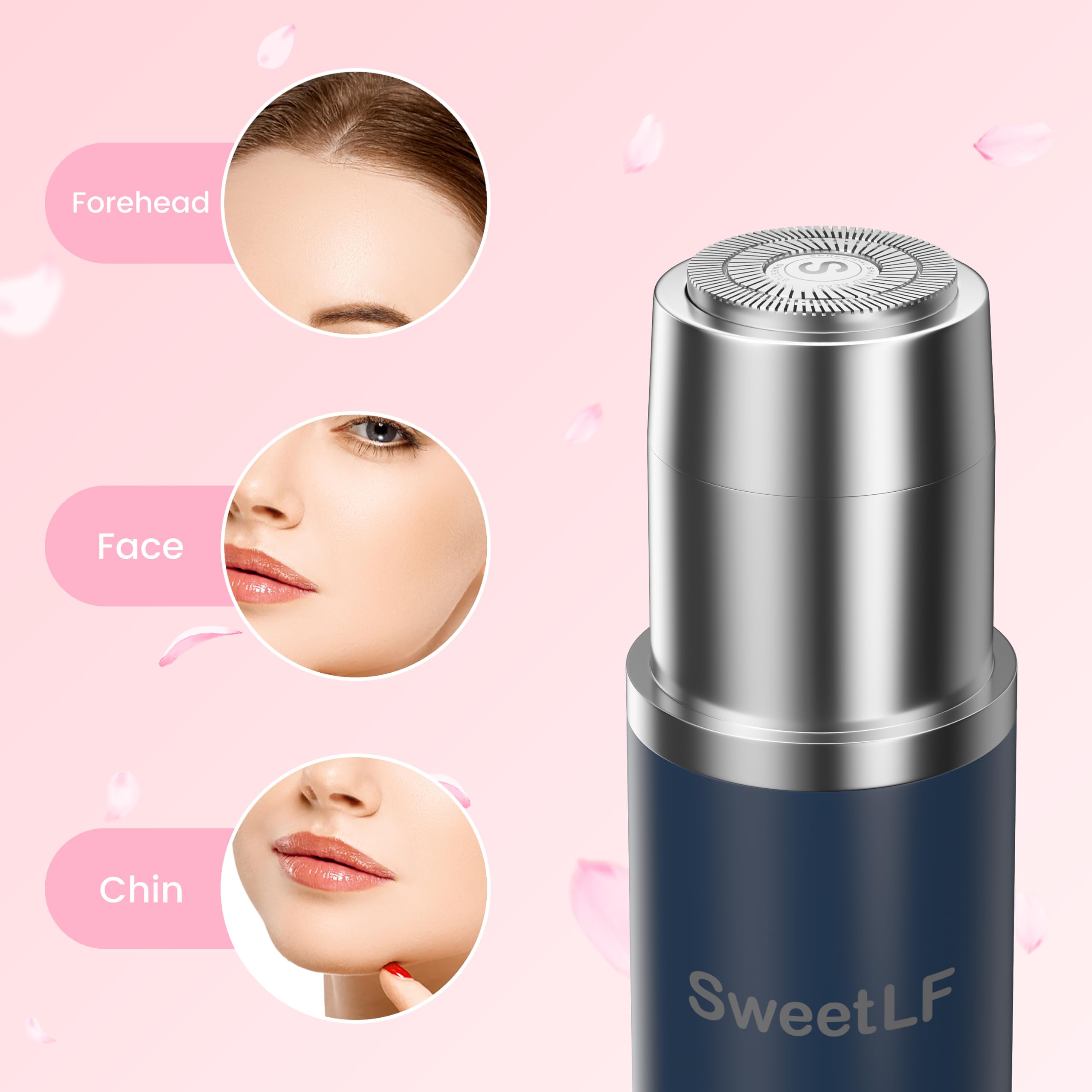 Sweetlf Portable Electric Shaver For Women, Ipx7 Waterproof, Painless, Rechargeable, Wet & Dry Shaving, Face & Chin & Upper Lip,
